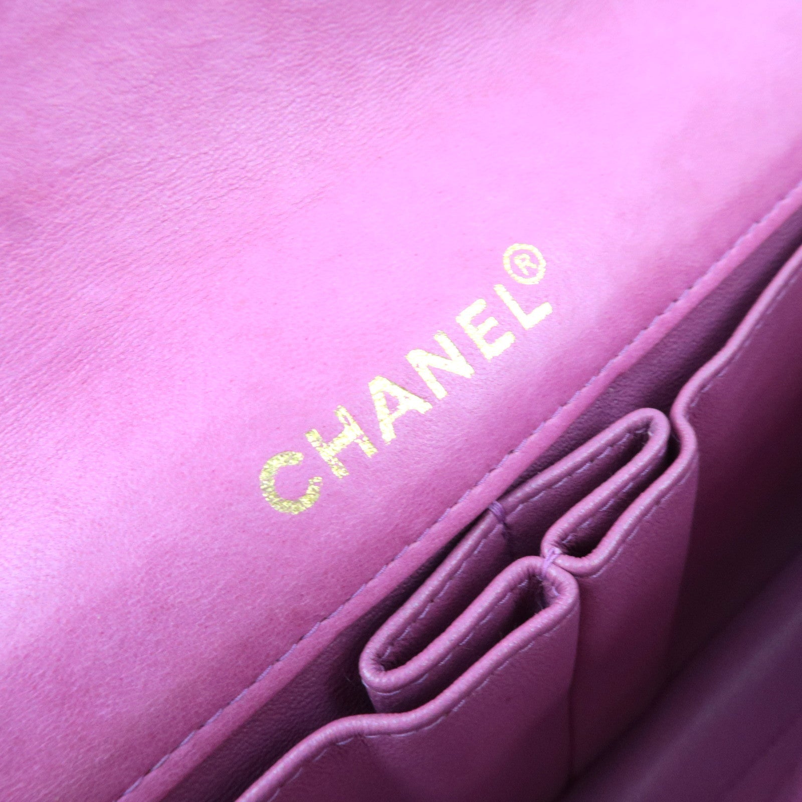 CHANEL Chocolate Bar Chain Shoulder Bag Lambskin Pink Gold HDW 7103887