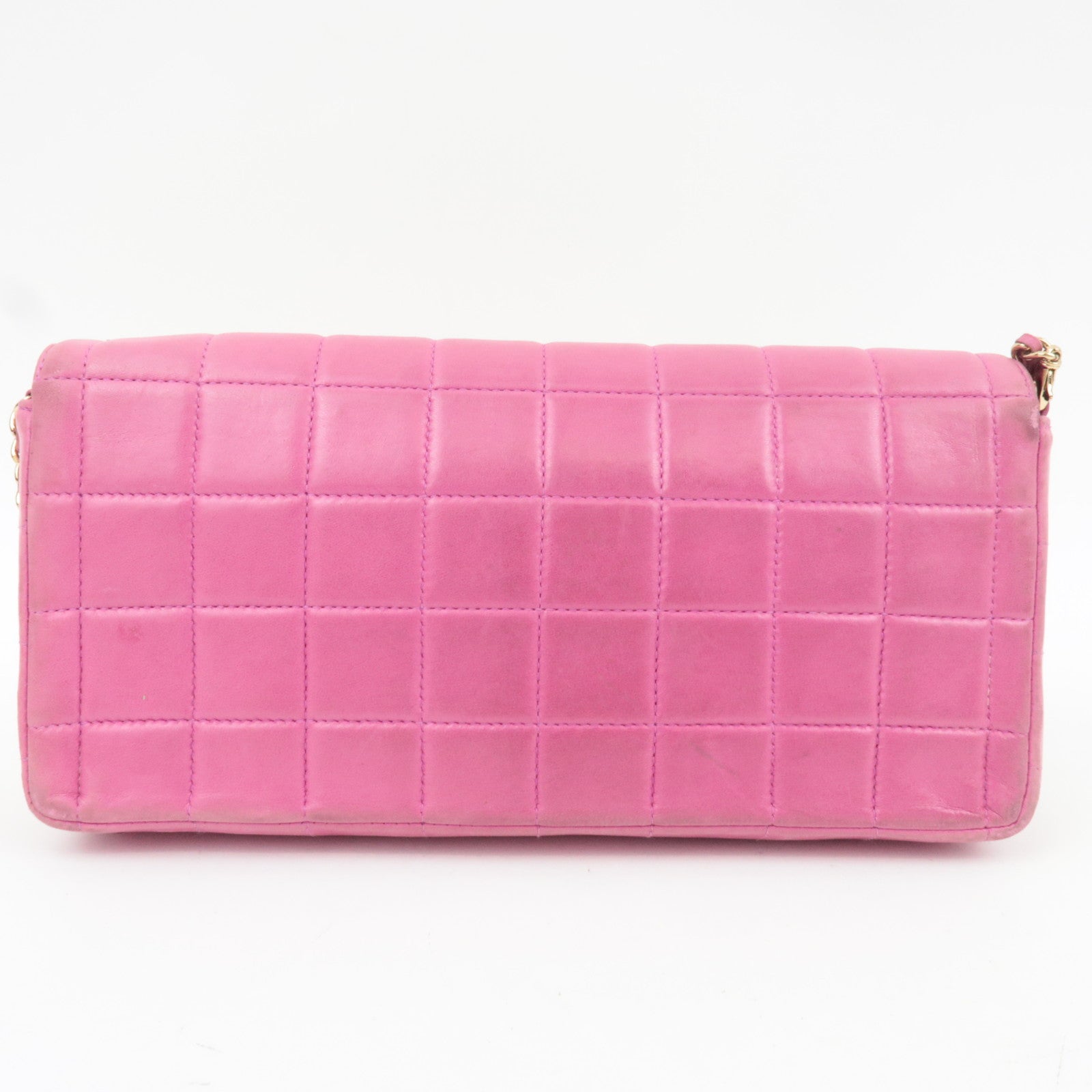 CHANEL Chocolate Bar Chain Shoulder Bag Lambskin Pink Gold HDW 7103887