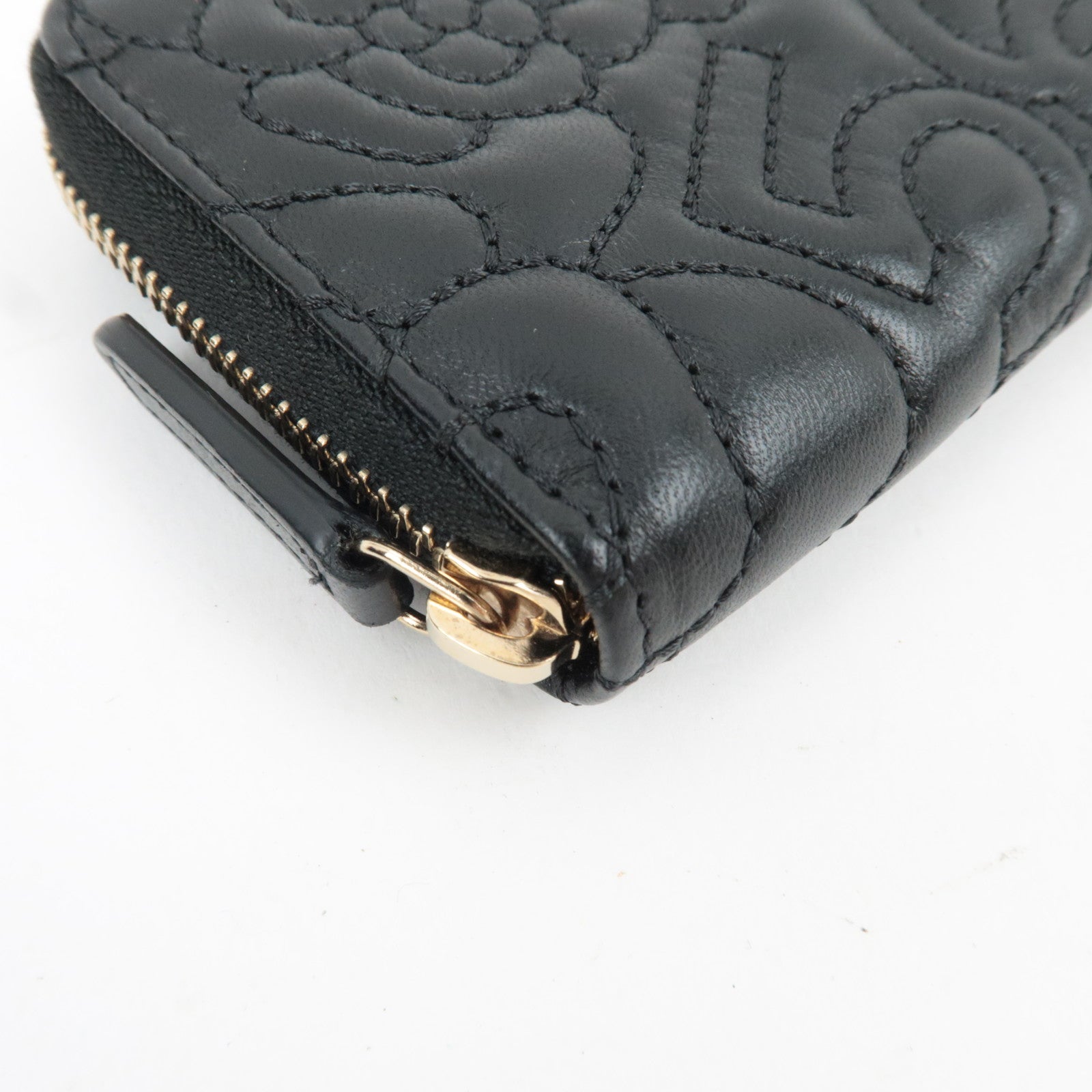 CHANEL Camellia Coin Purse Lambskin Black 26241996 *Box, Dust bag, G card