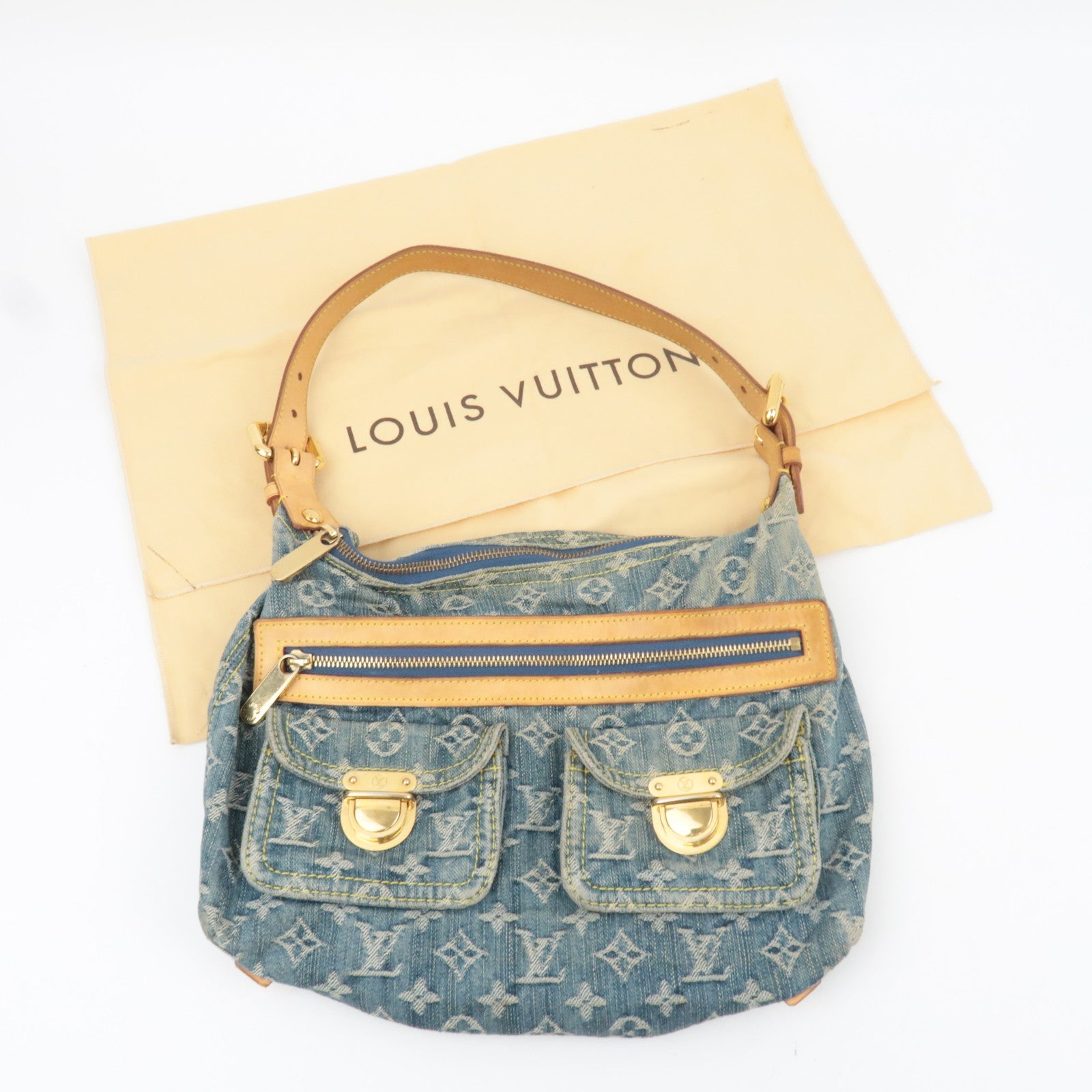 Louis Vuitton Monogram Denim Baggy PM Shoulder Bag M95049 AS0086 *Dust bag, Short Strap