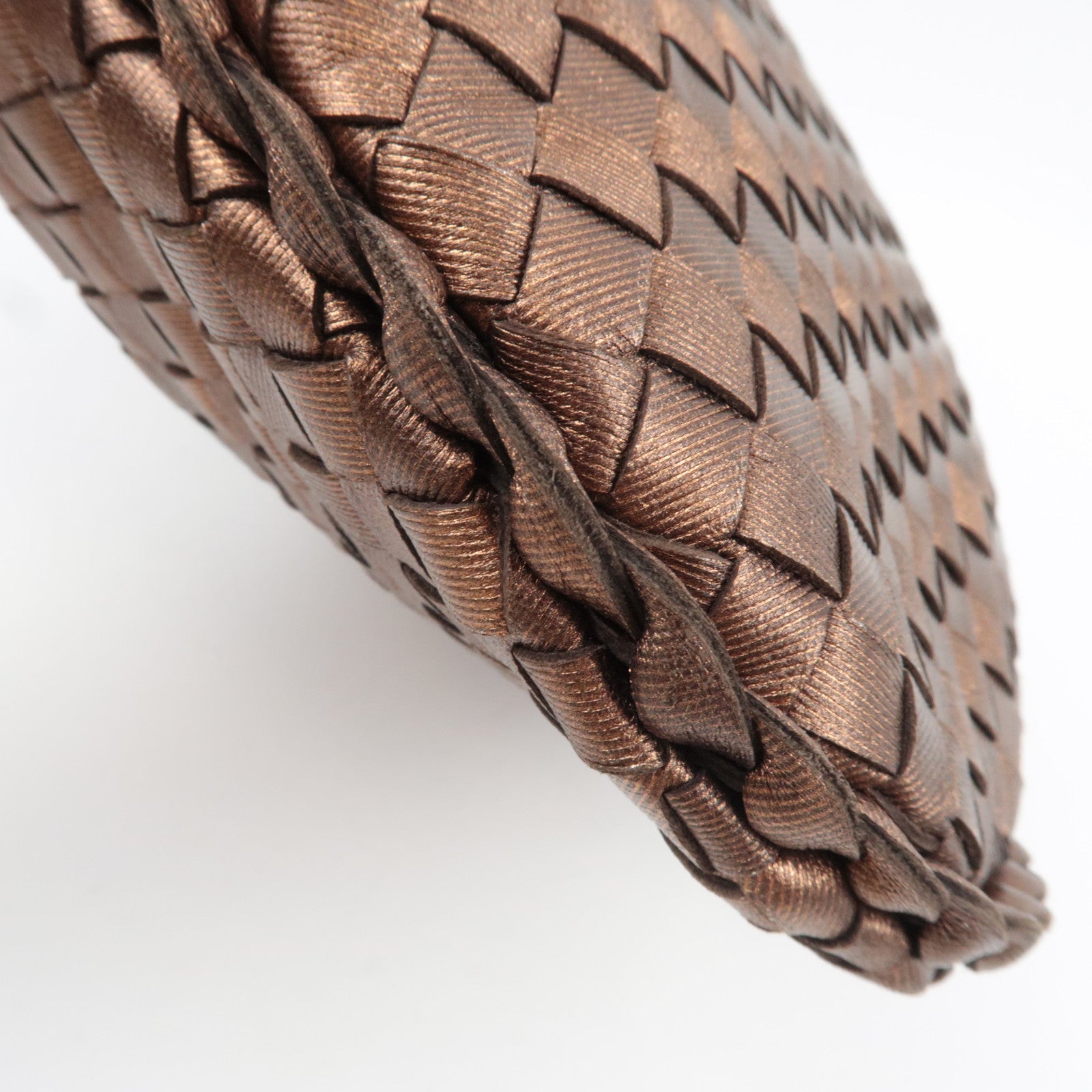 BOTTEGA VENETA Intrecciato Hobo One Shoulder Bag Leather Bronze 115653 *Dust bag