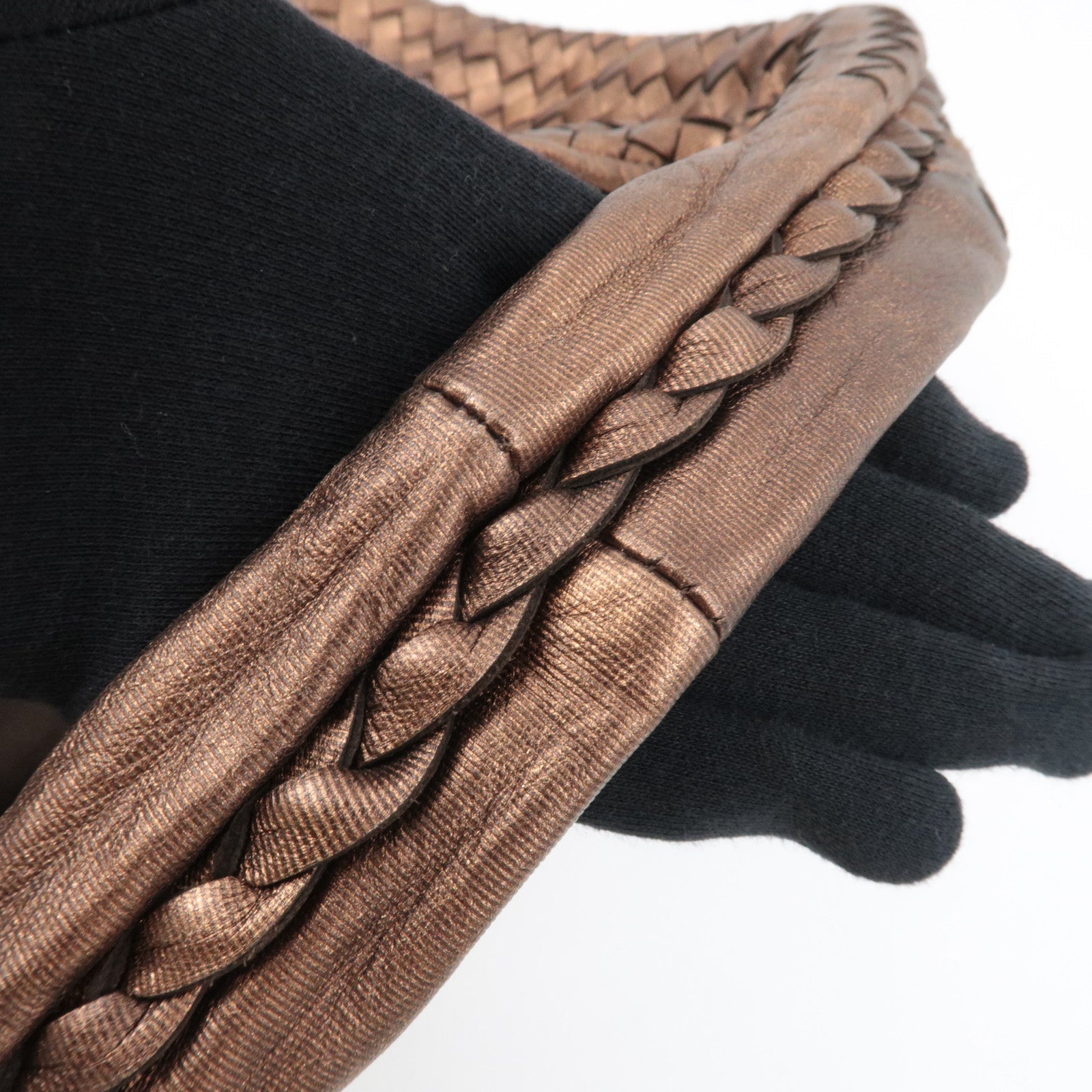 BOTTEGA VENETA Intrecciato Hobo One Shoulder Bag Leather Bronze 115653 *Dust bag