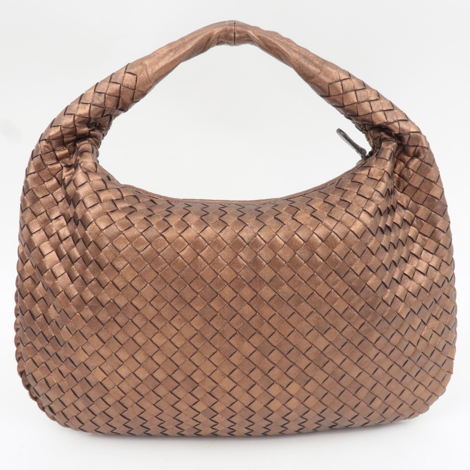 BOTTEGA VENETA Intrecciato Hobo One Shoulder Bag Leather Bronze 115653 *Dust bag