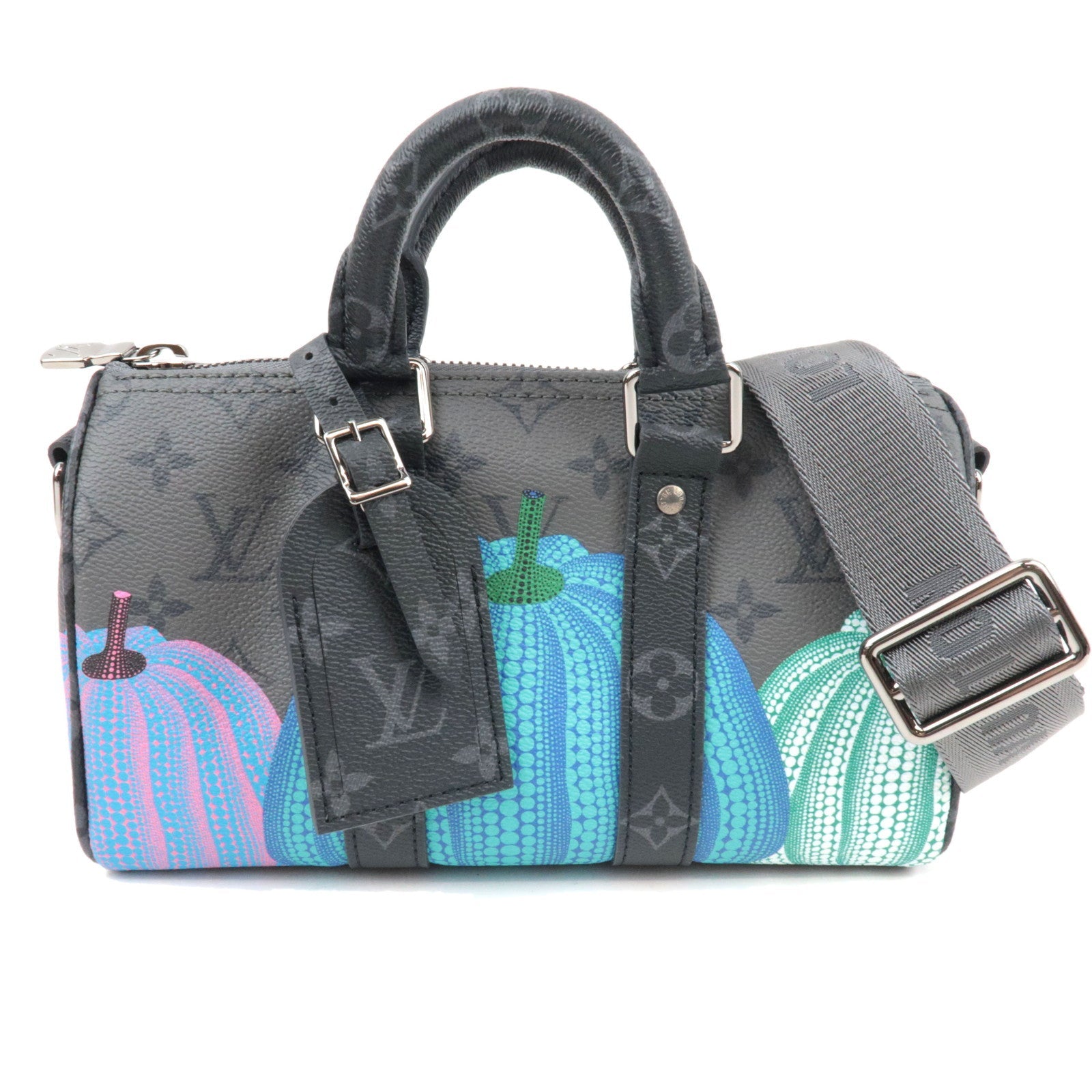 Louis Vuitton Yayoi Kusama Monogram Eclipse Reverse Keepall Bandouliere 25 Handbag M46437 RFID *Box, Dust bag, Strap, Name tag81669