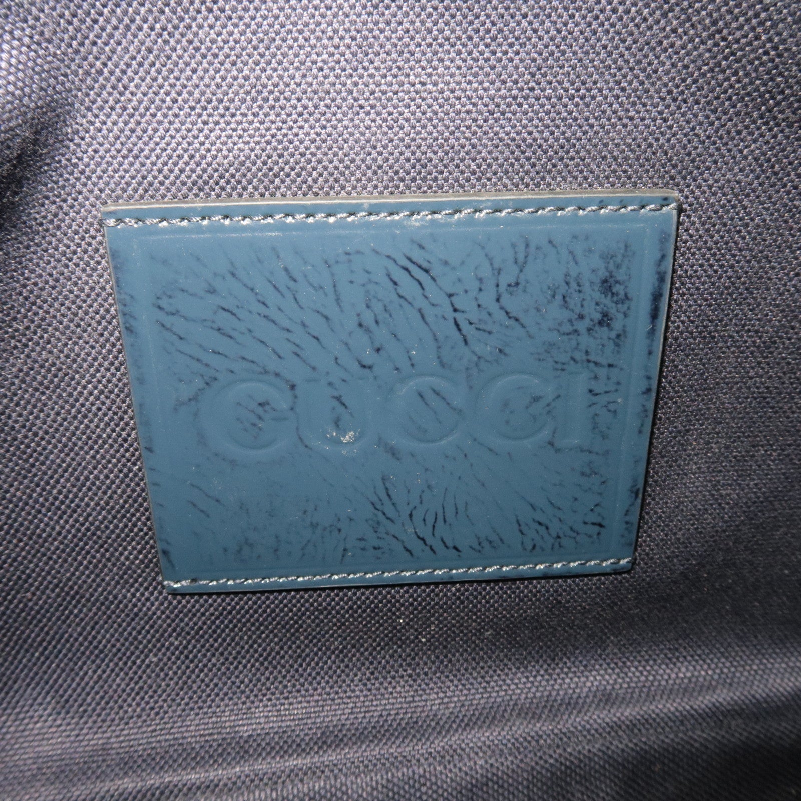 GUCCI GG Denim Small Crossbody Bag Leather Navy 849009