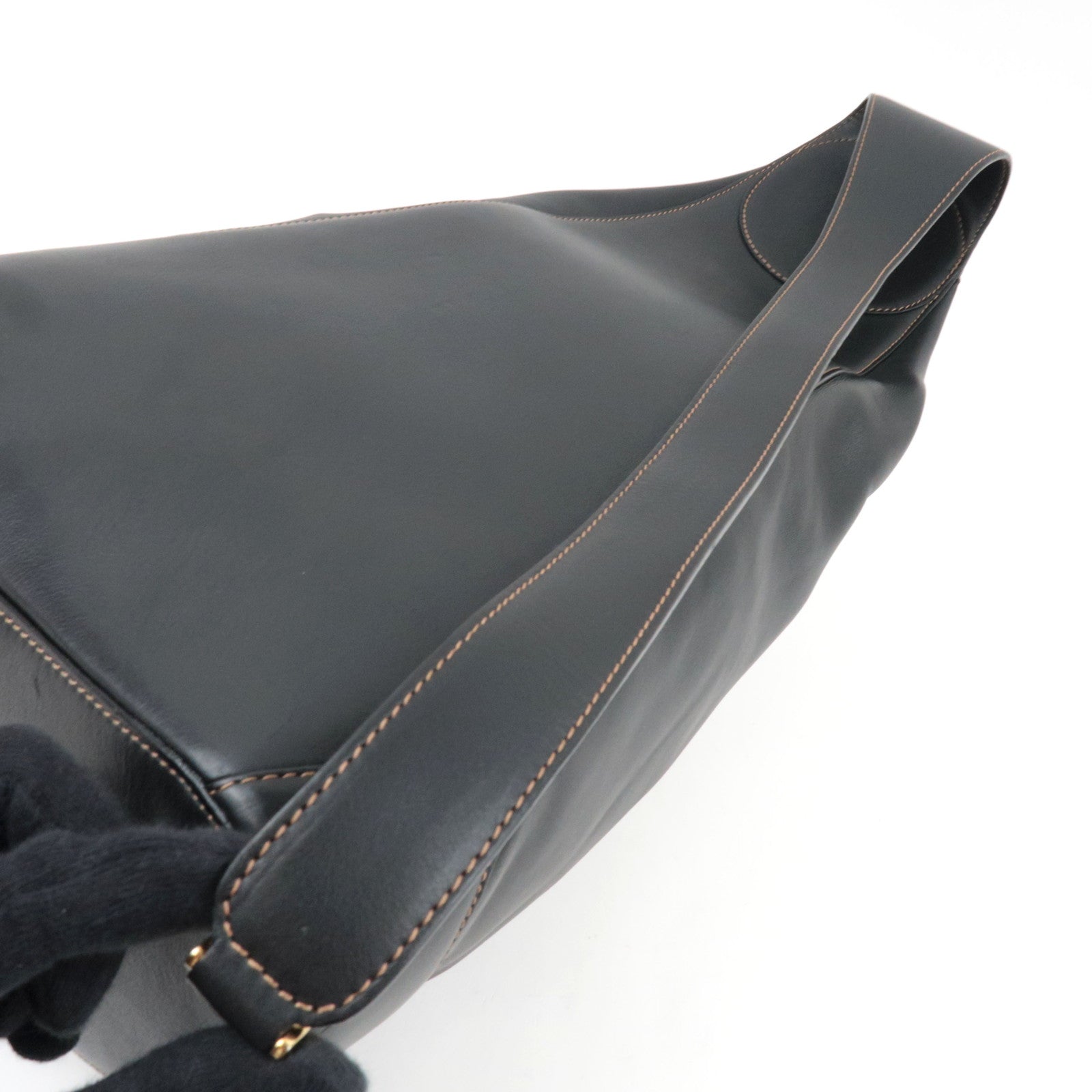 LOEWE Anton Sling Bag Shoulder Bag Leather Black Gold HDW *Pouch