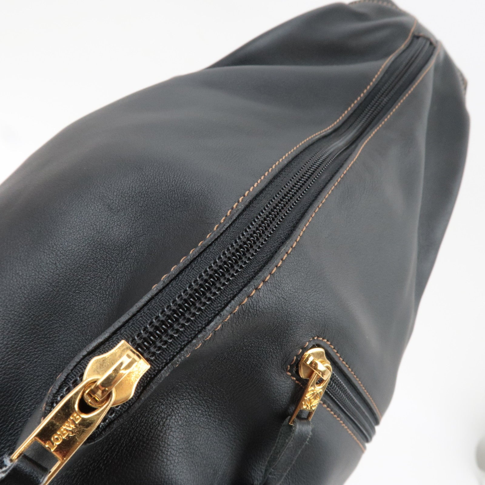 LOEWE Anton Sling Bag Shoulder Bag Leather Black Gold HDW *Pouch