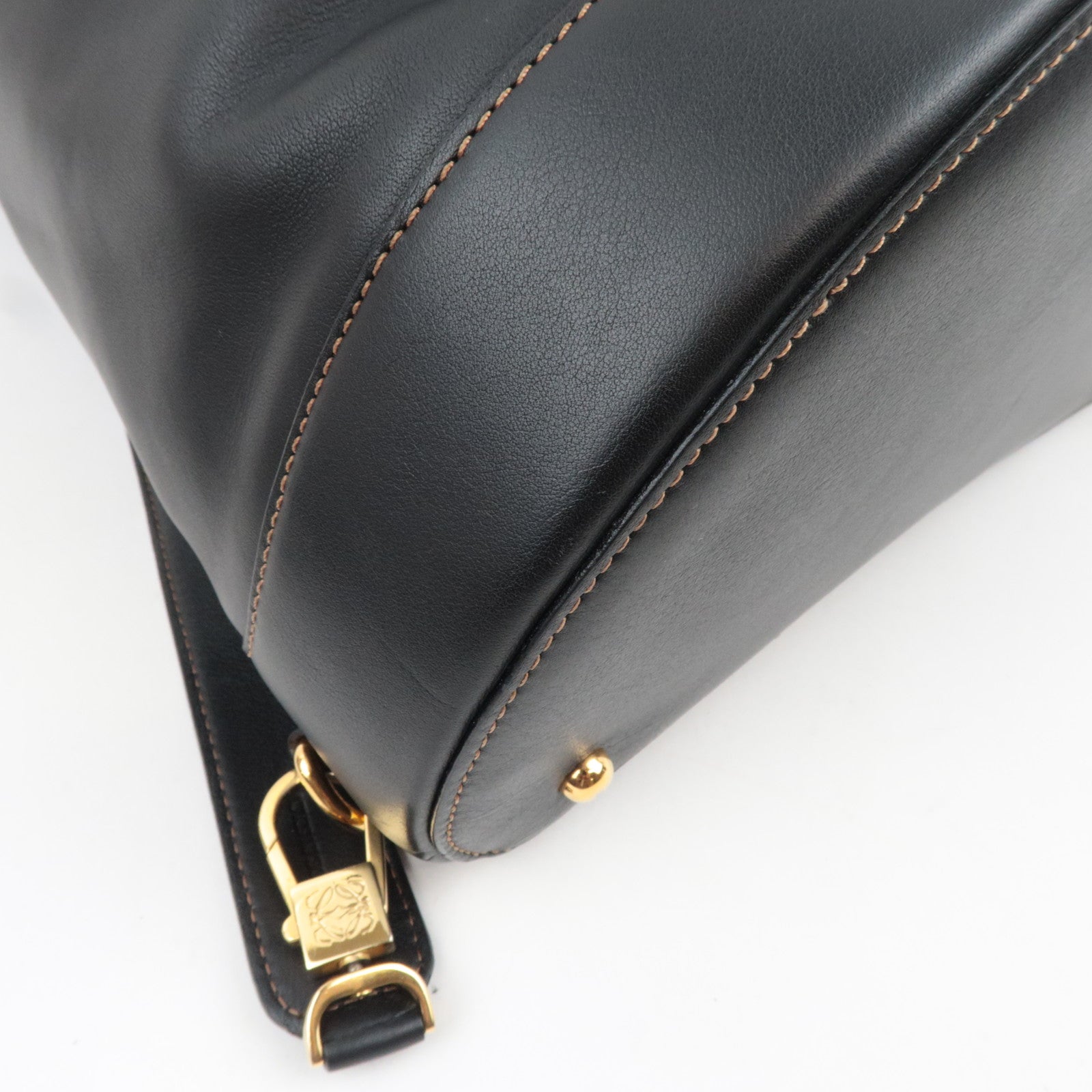 LOEWE Anton Sling Bag Shoulder Bag Leather Black Gold HDW *Pouch