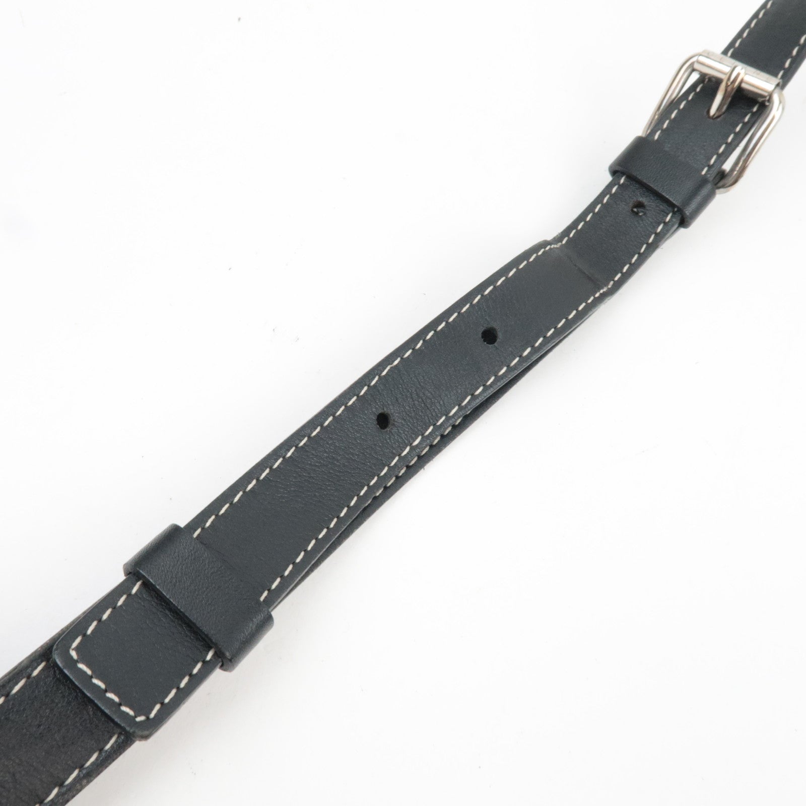 CELINE Macadam Shoulder Bag Canvas Leather Gray Navy