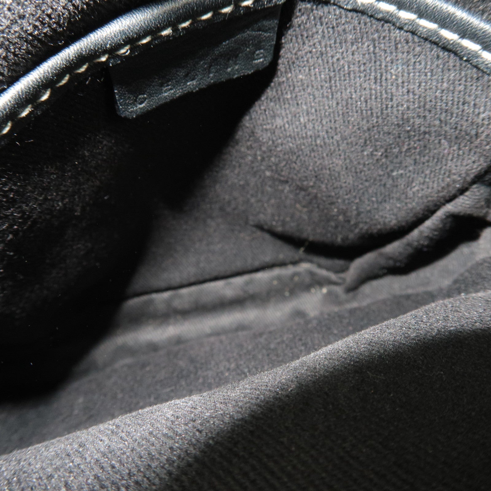 CELINE Macadam Shoulder Bag Canvas Leather Gray Navy