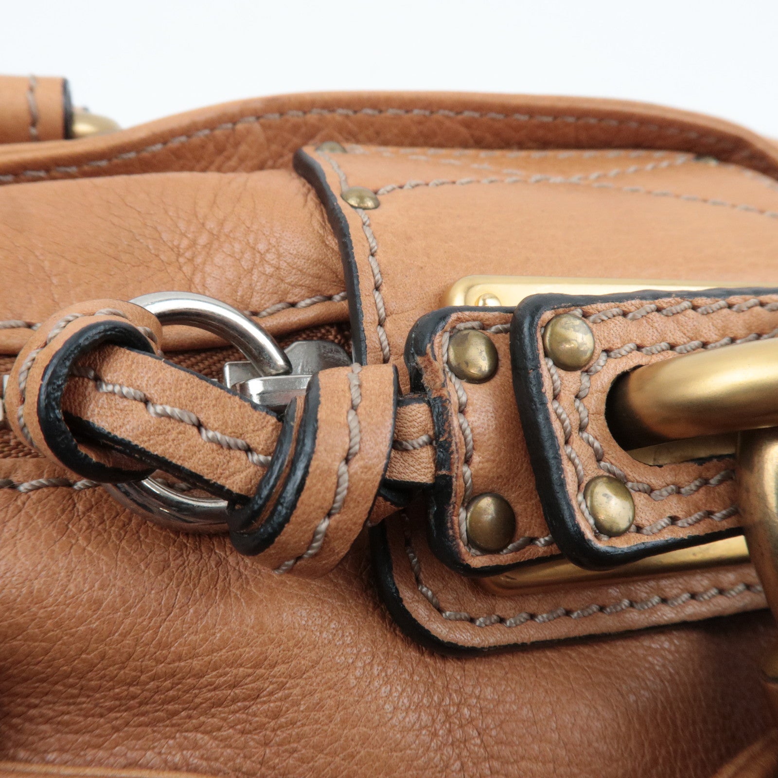 Chloe Paddington Handbag Leather Light Brown *Key Lock