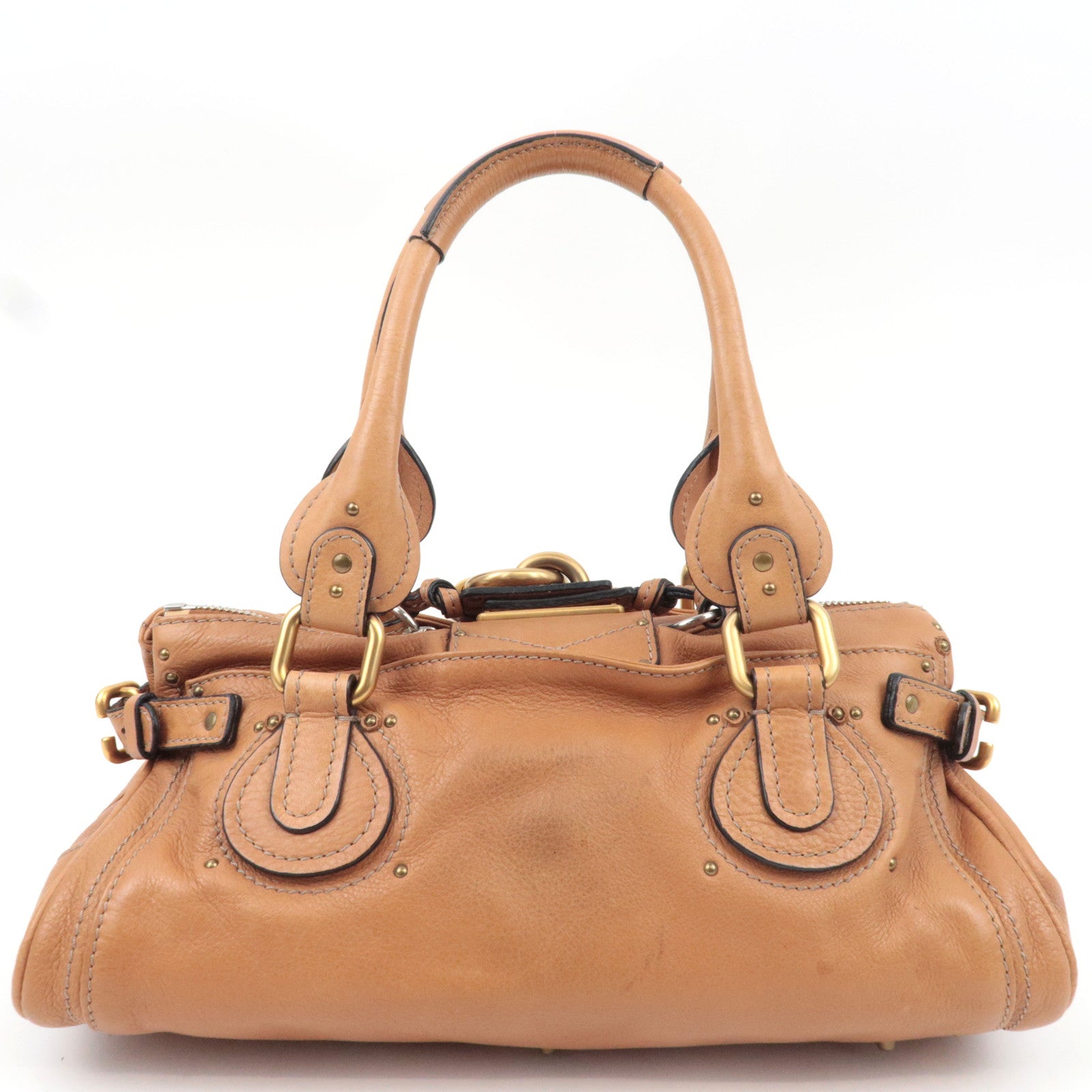 Chloe Paddington Handbag Leather Light Brown *Key Lock