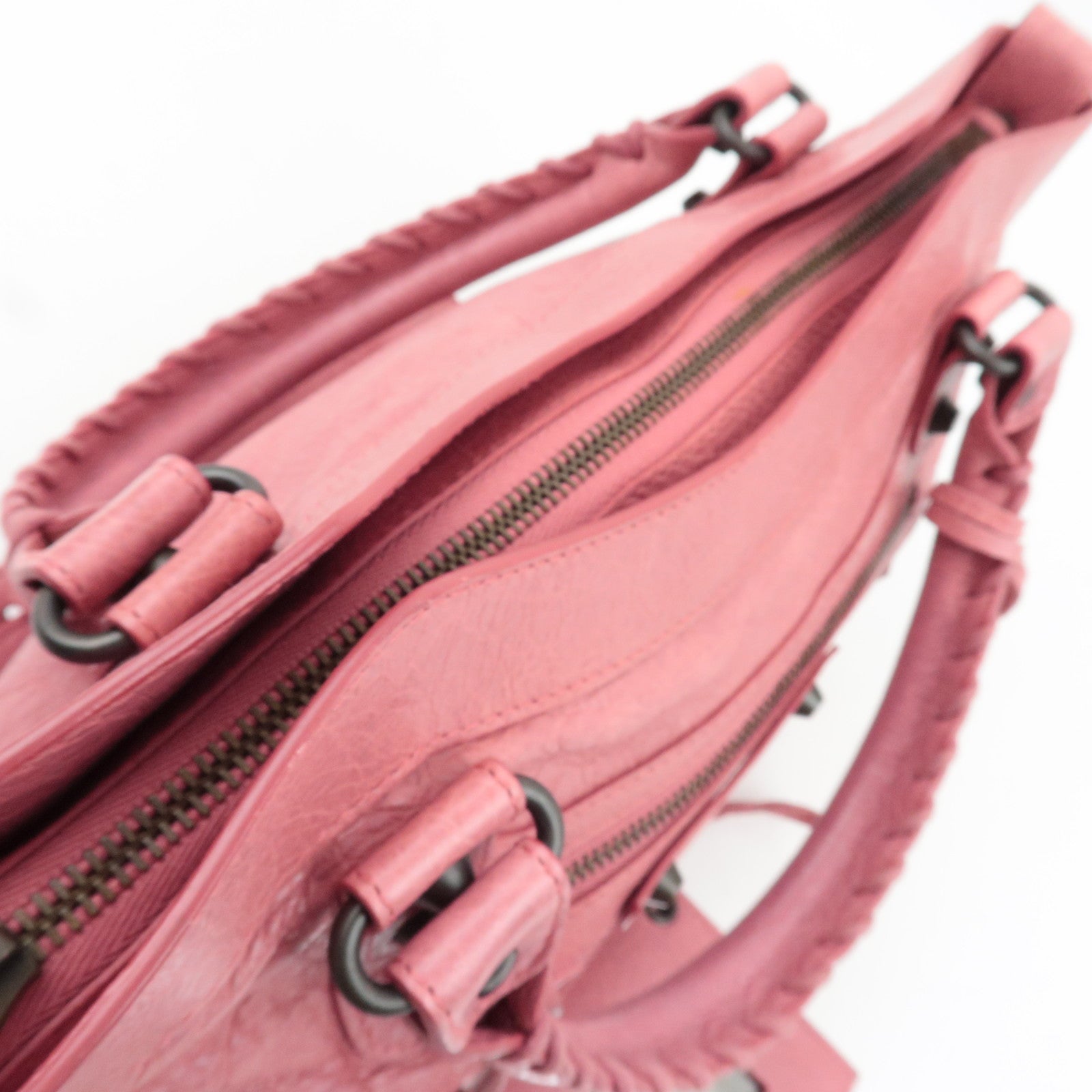 BALENCIAGA The First Handbag Leather Pink 103208 *Mirror