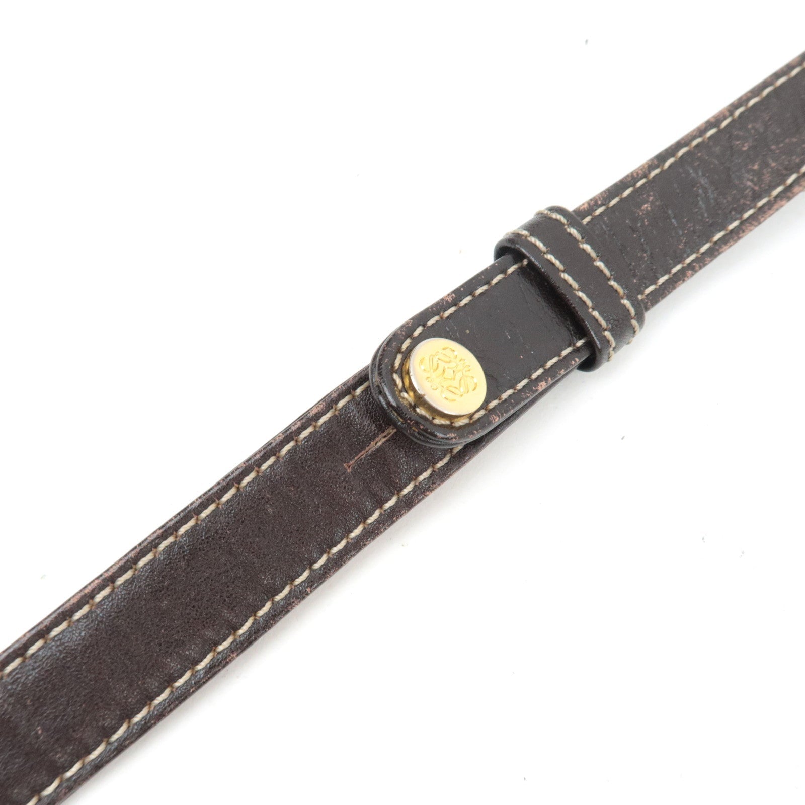 LOEWE Anagram Shoulder Bag Suede Leather Beige Brown