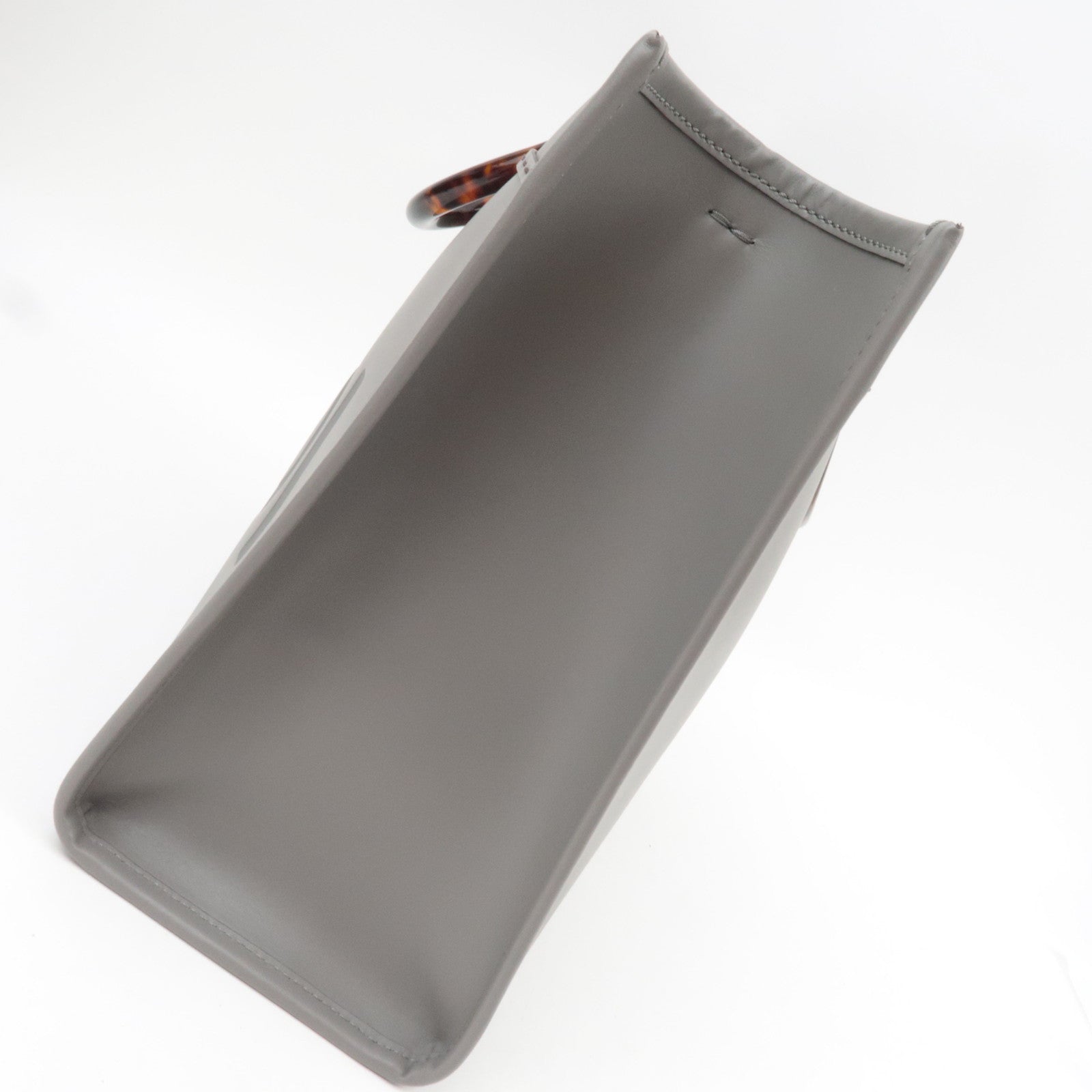 FENDI Sunshine Medium Tote Bag Leather Gray 8BH386 *Strap