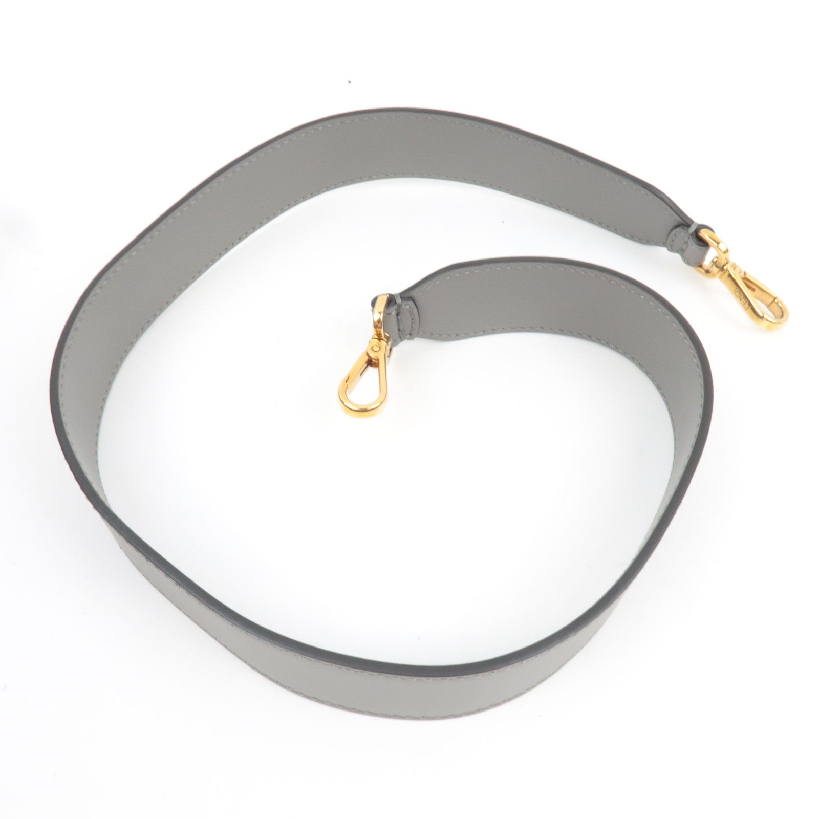 FENDI Sunshine Medium Tote Bag Leather Gray 8BH386 *Strap