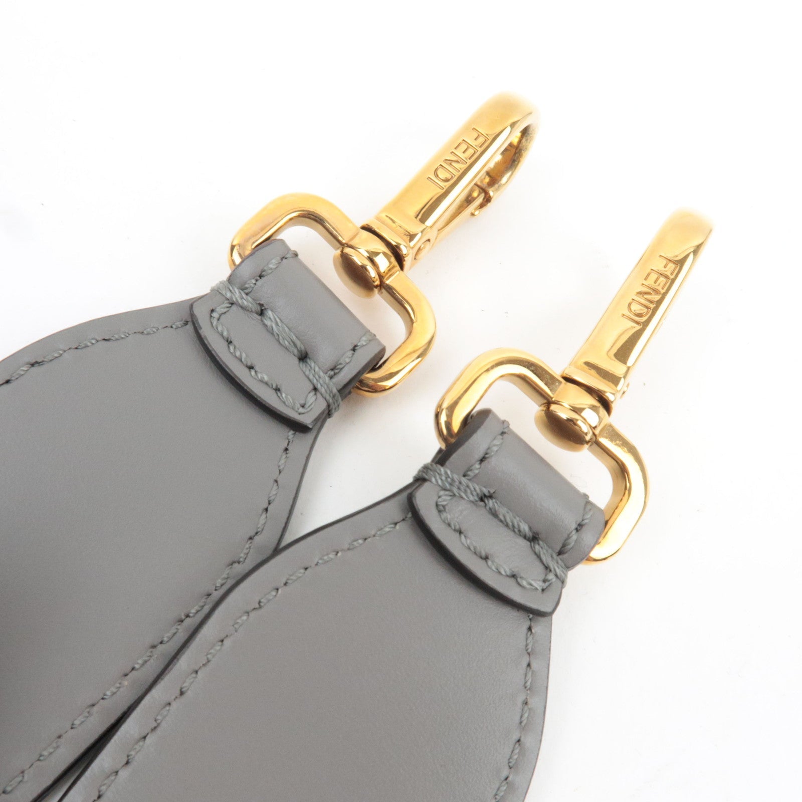 FENDI Sunshine Medium Tote Bag Leather Gray 8BH386 *Strap