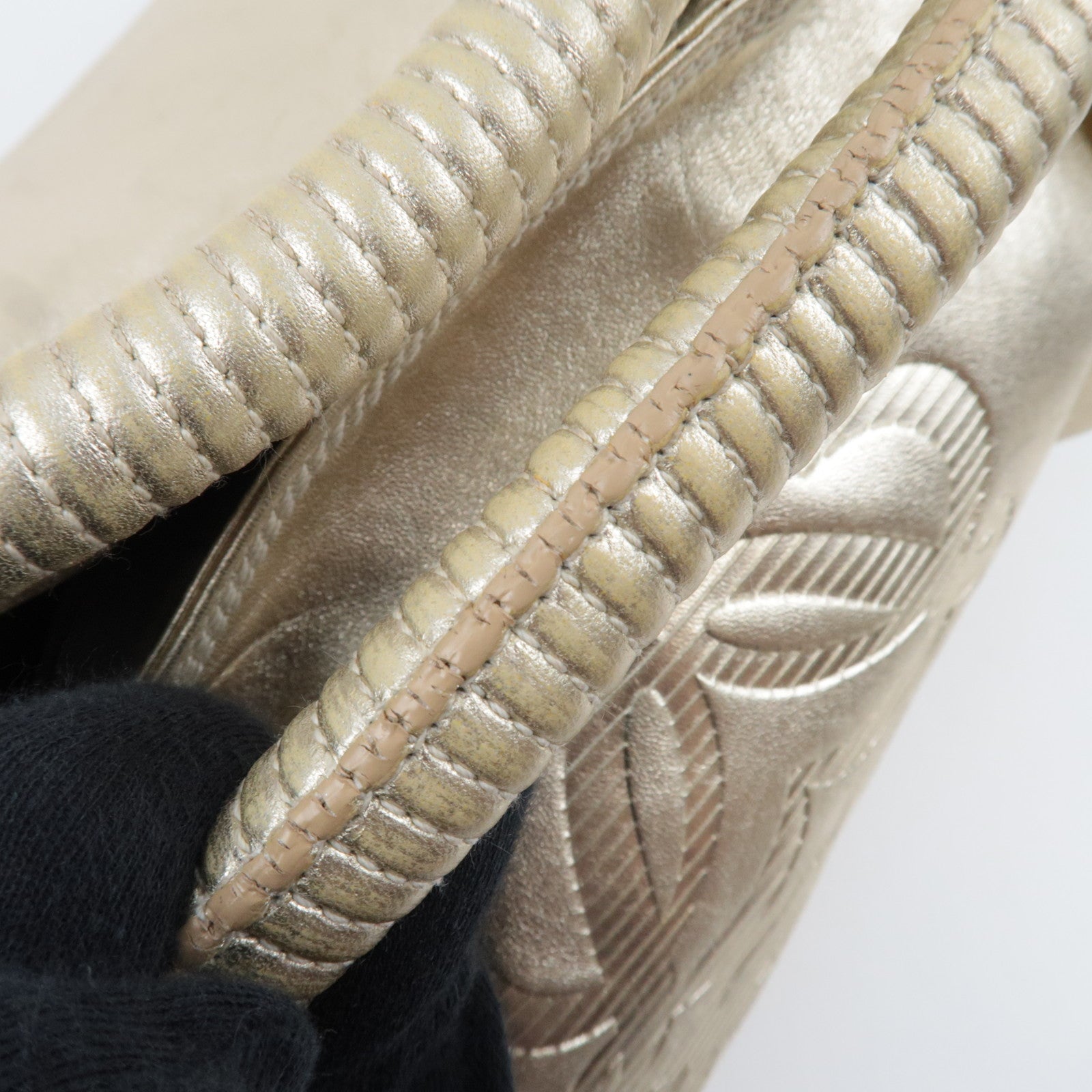 LOEWE Anagram Nappa Aire Handbag Leather Gold