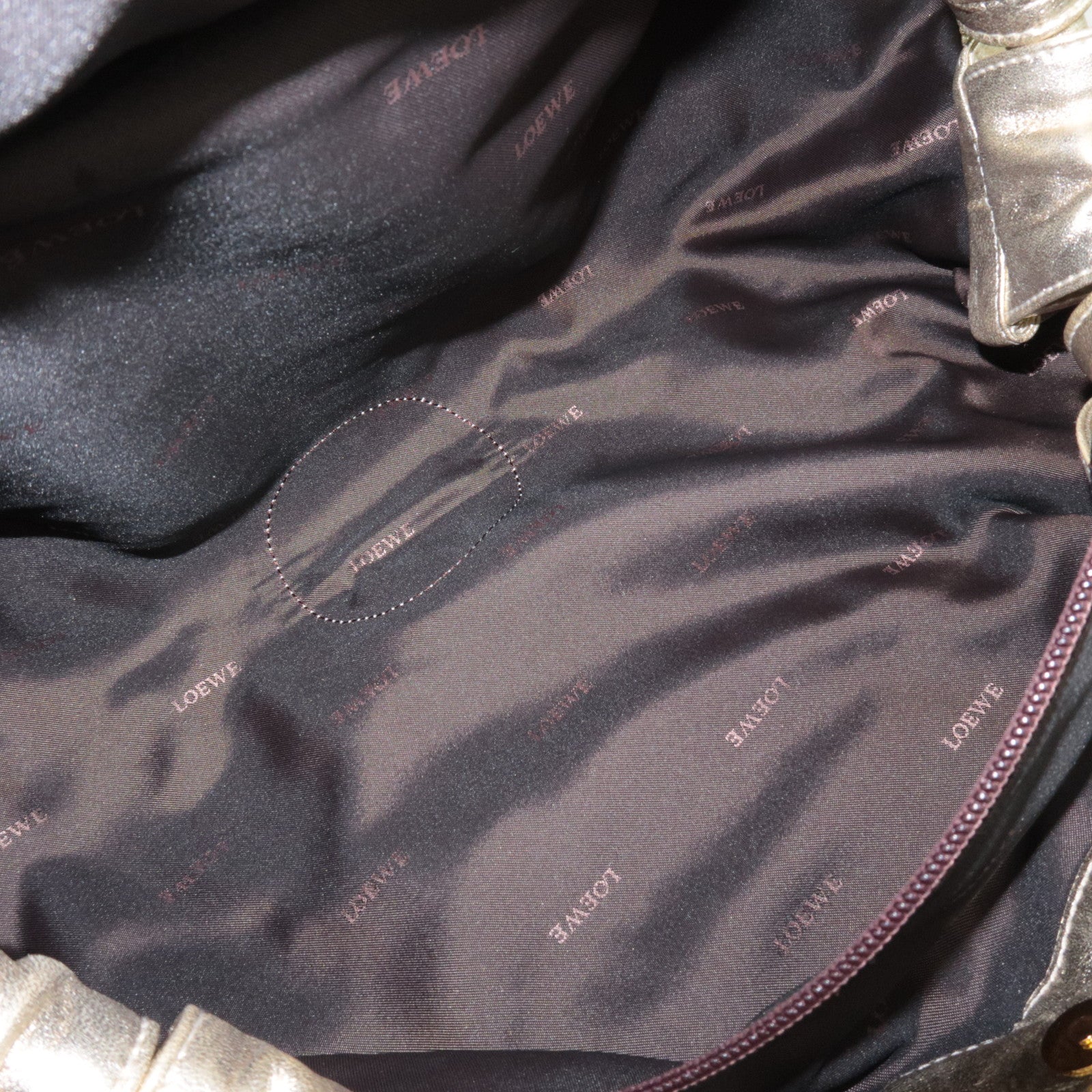 LOEWE Anagram Nappa Aire Handbag Leather Gold