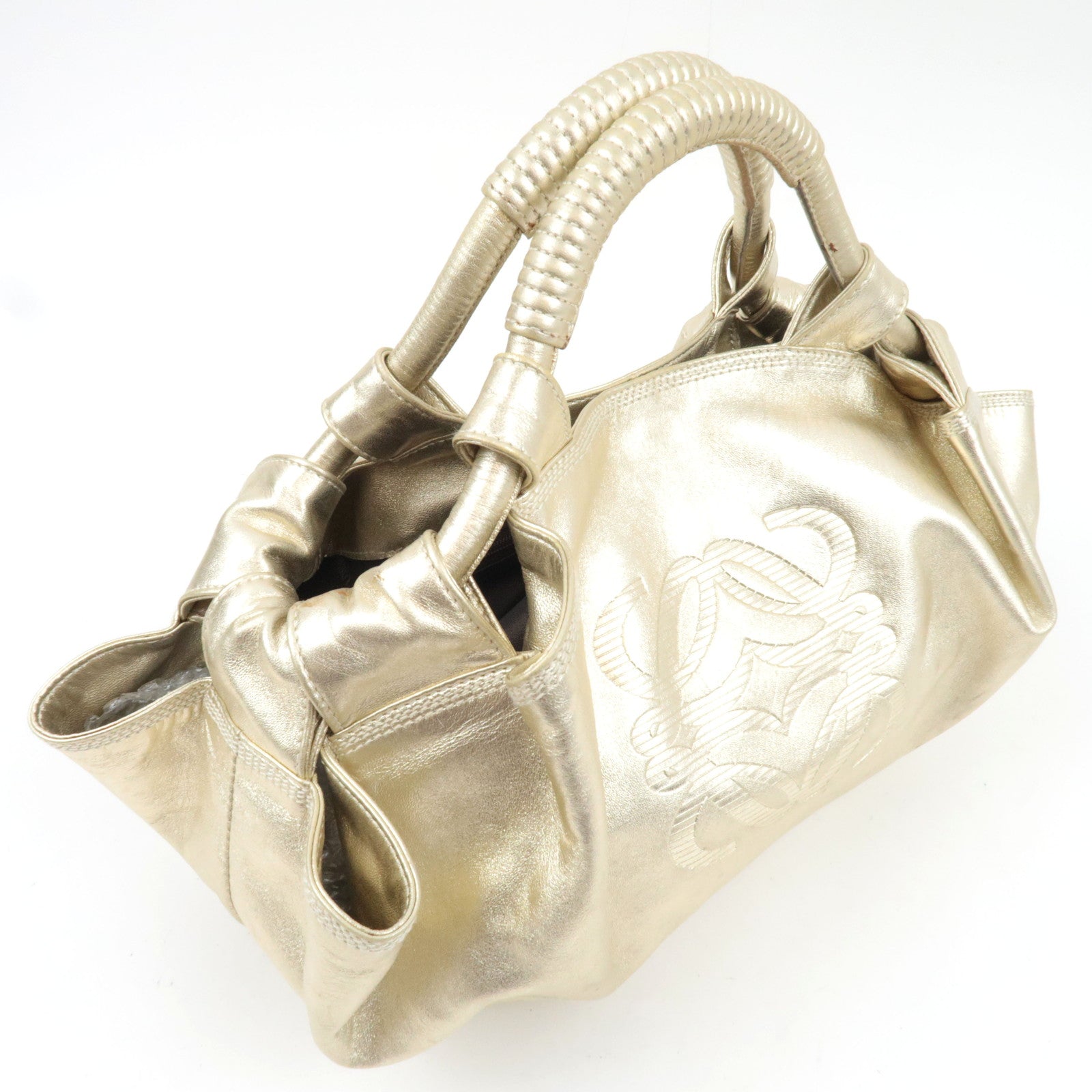 LOEWE Anagram Nappa Aire Handbag Leather Gold