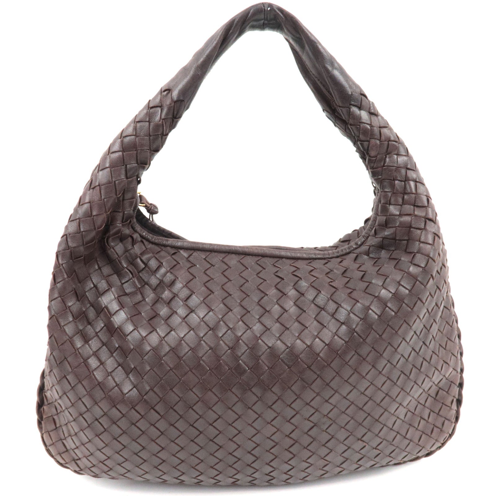 BOTTEGA VENETA Intrecciato Hobo One-Shoulder Bag Leather Brown 115653 *Mirror81775