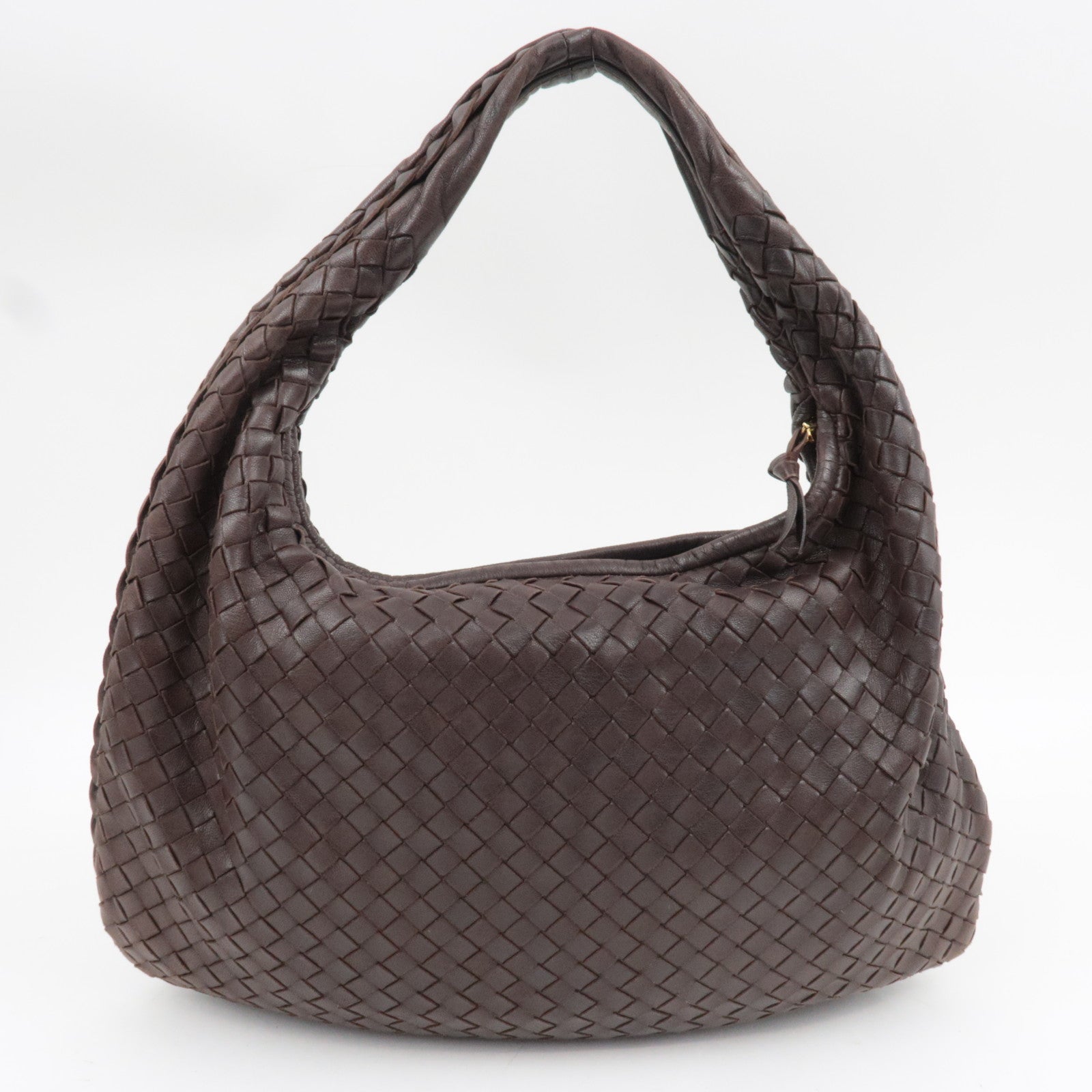 BOTTEGA VENETA Intrecciato Hobo One-Shoulder Bag Leather Brown 115653 *Mirror