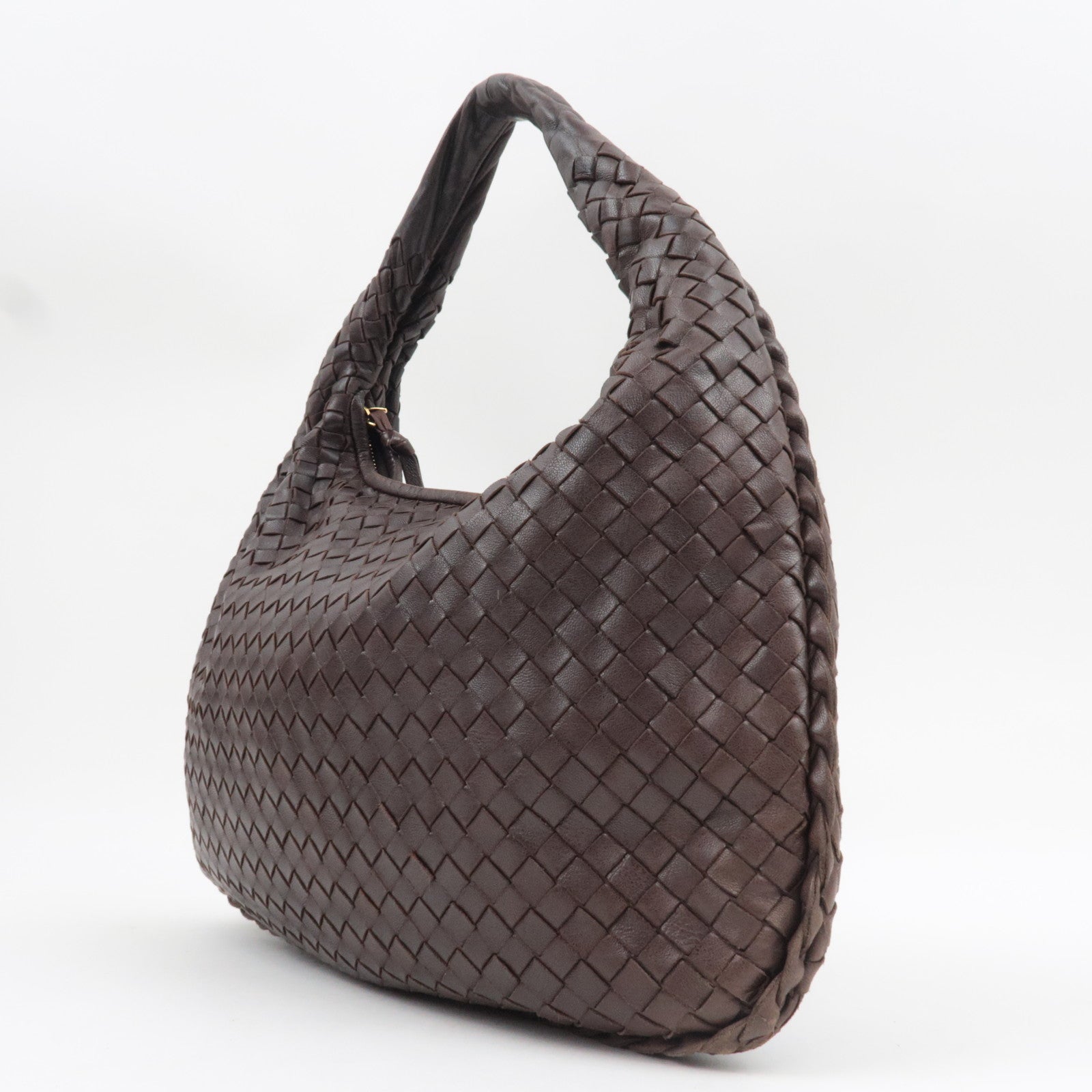 BOTTEGA VENETA Intrecciato Hobo One-Shoulder Bag Leather Brown 115653 *Mirror