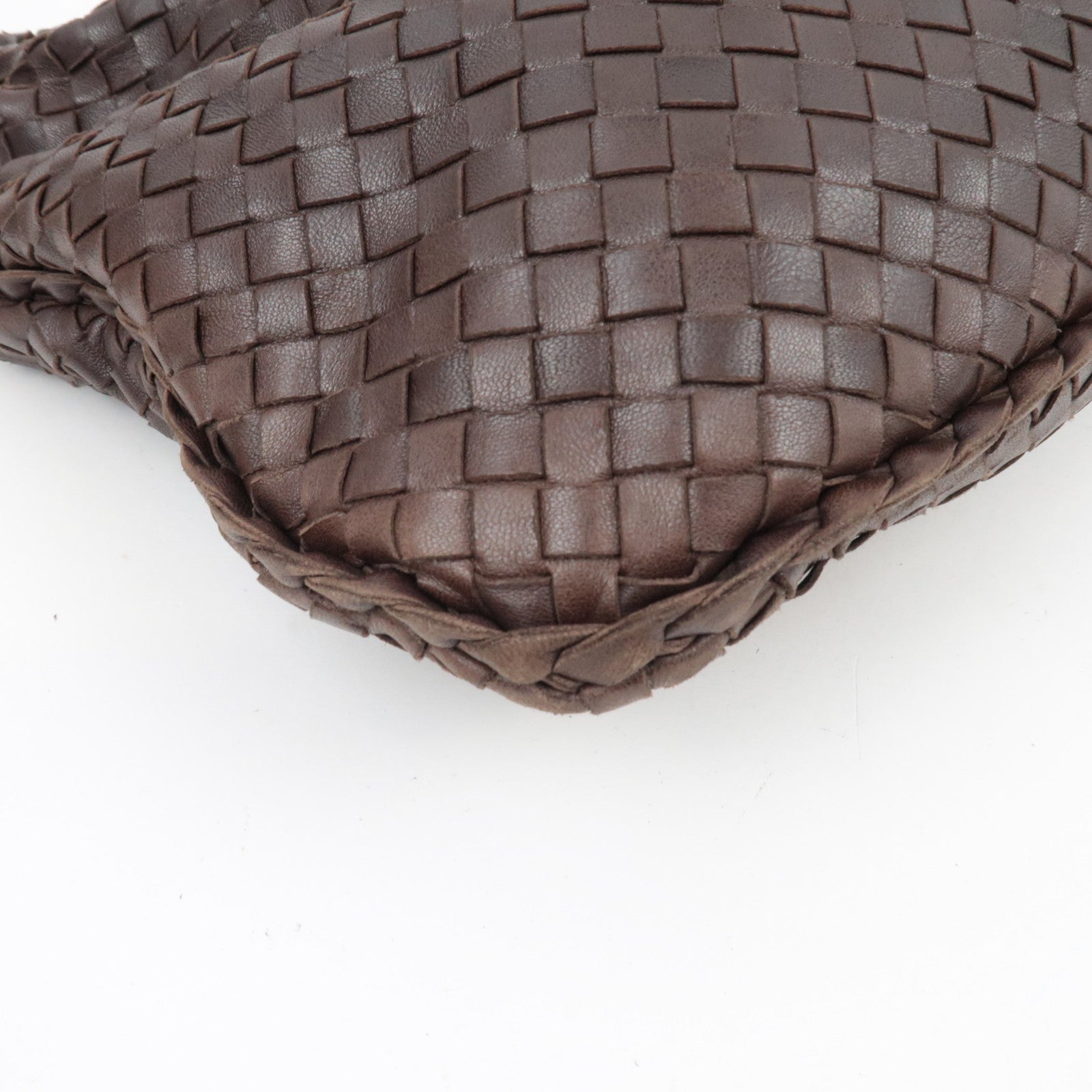 BOTTEGA VENETA Intrecciato Hobo One-Shoulder Bag Leather Brown 115653 *Mirror