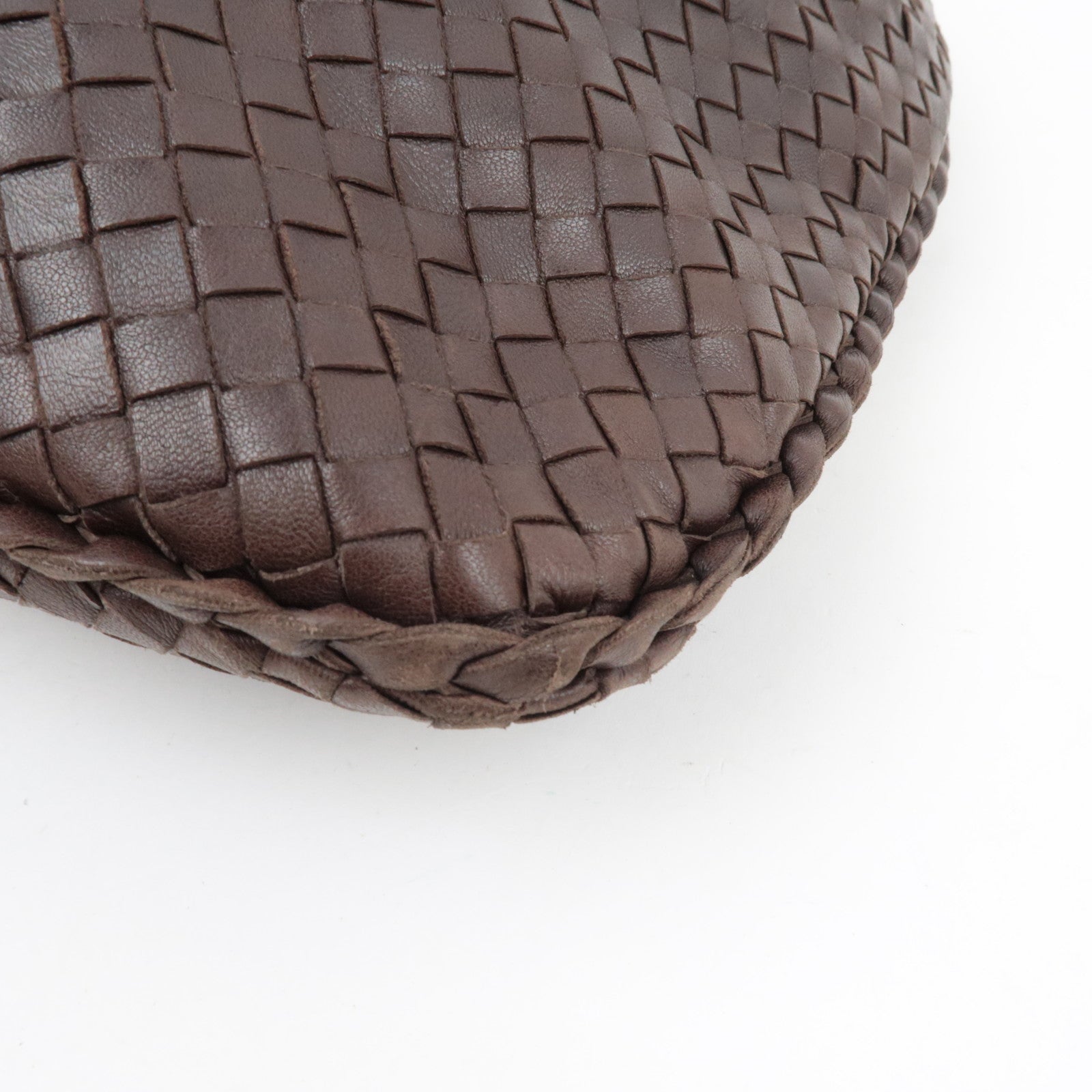 BOTTEGA VENETA Intrecciato Hobo One-Shoulder Bag Leather Brown 115653 *Mirror