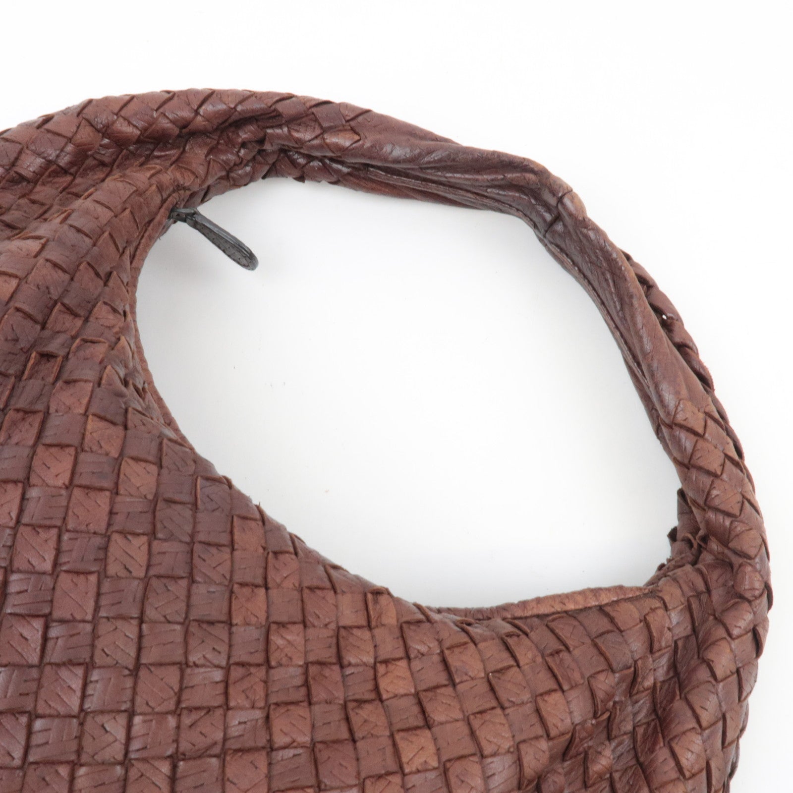 BOTTEGA VENETA Intrecciato Hobo One-Shoulder Bag Leather Brown 115653