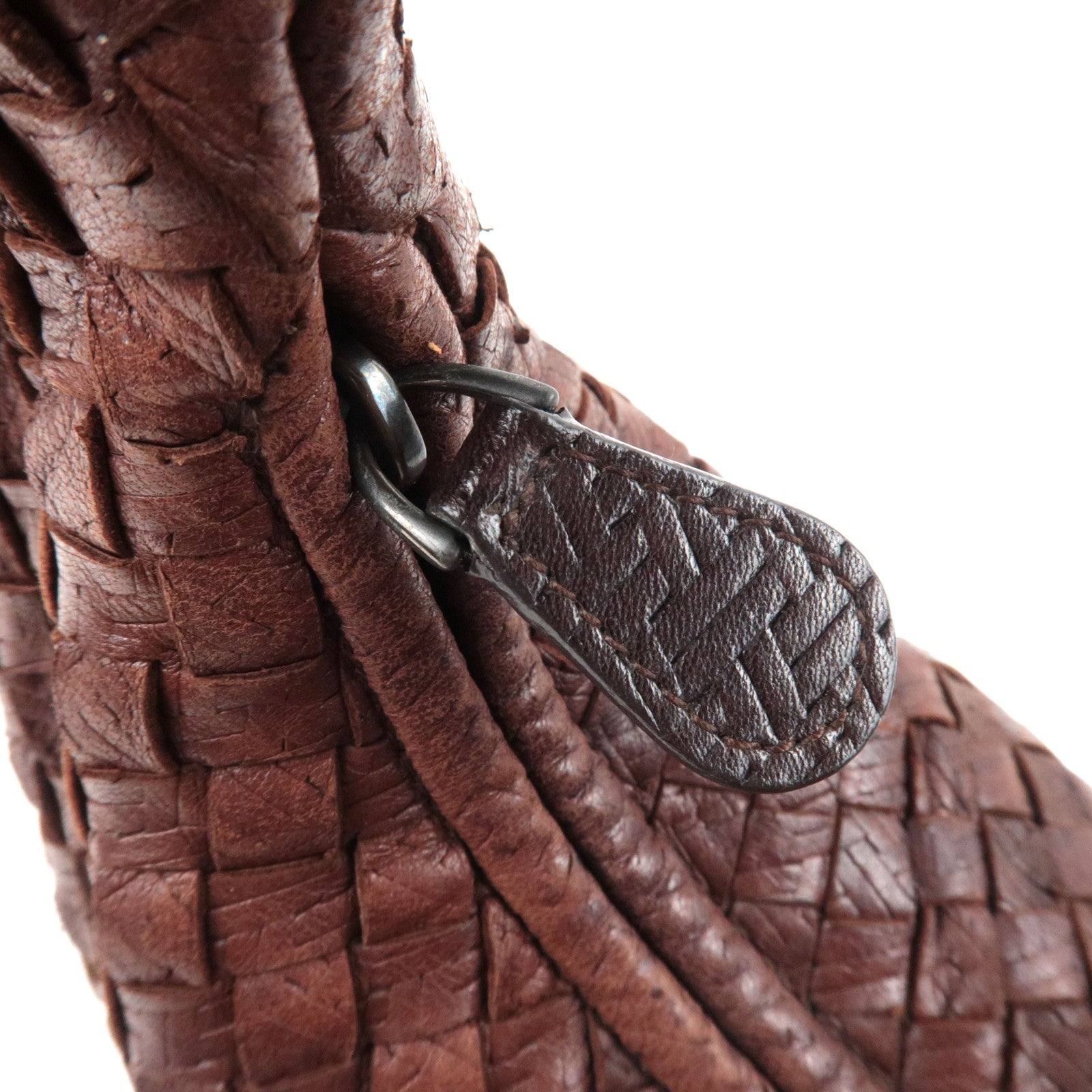 BOTTEGA VENETA Intrecciato Hobo One-Shoulder Bag Leather Brown 115653