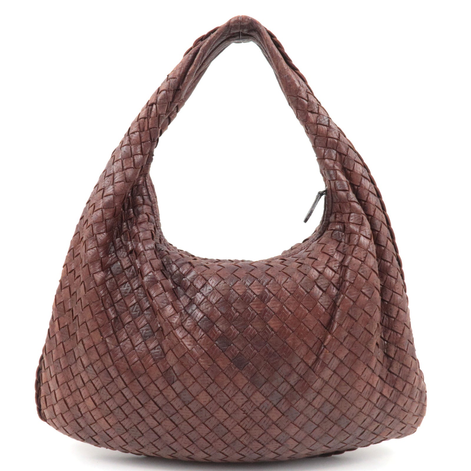 BOTTEGA VENETA Intrecciato Hobo One-Shoulder Bag Leather Brown 115653