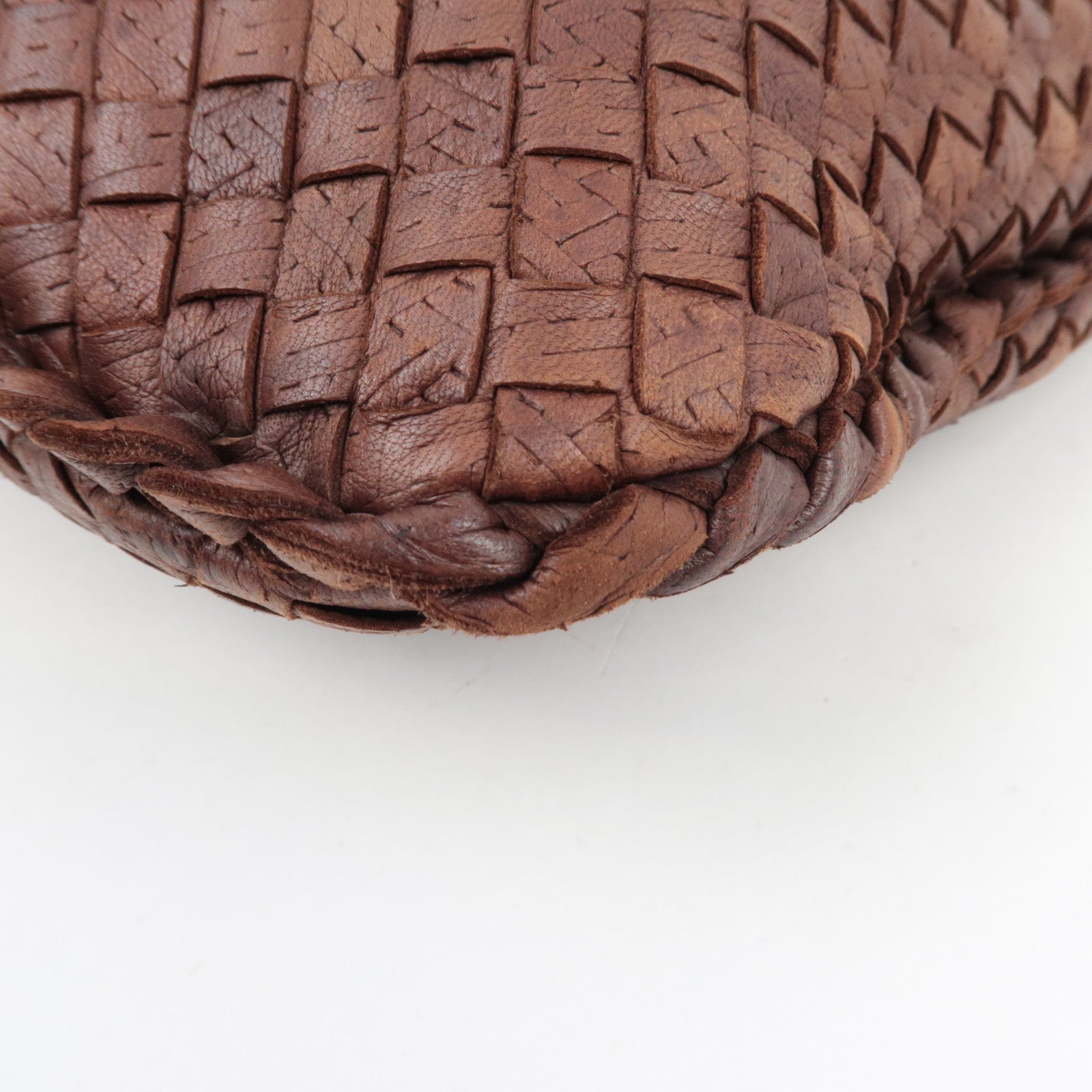 BOTTEGA VENETA Intrecciato Hobo One-Shoulder Bag Leather Brown 115653