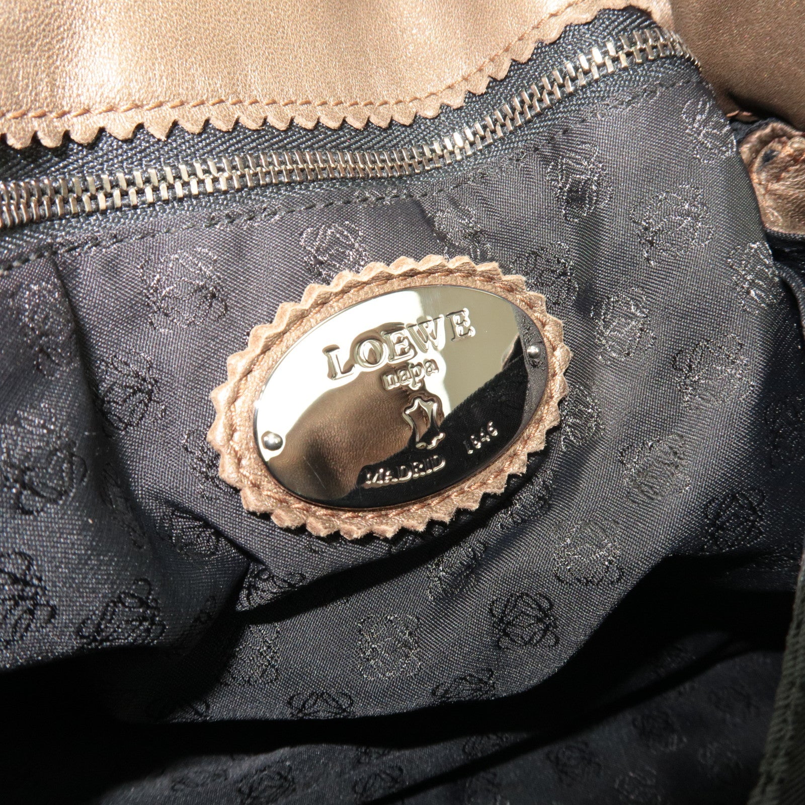 LOEWE Flamenco Shoulder Bag Nappa Leather Bronze