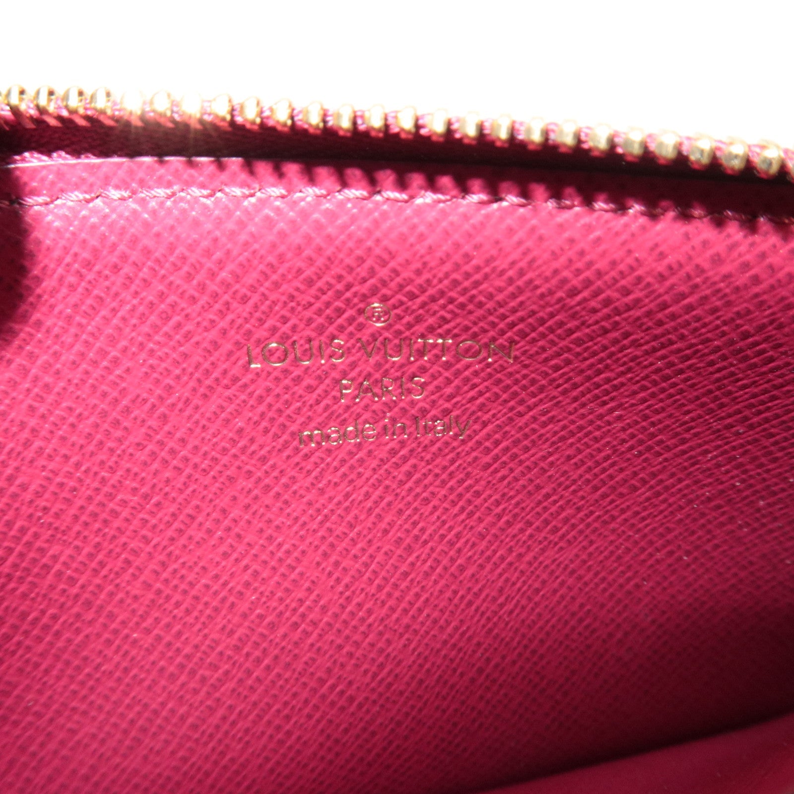 Louis Vuitton Monogram Porte Carte Zip Coin Purse Fuchsia M67889 NZ2129 *Dust bag