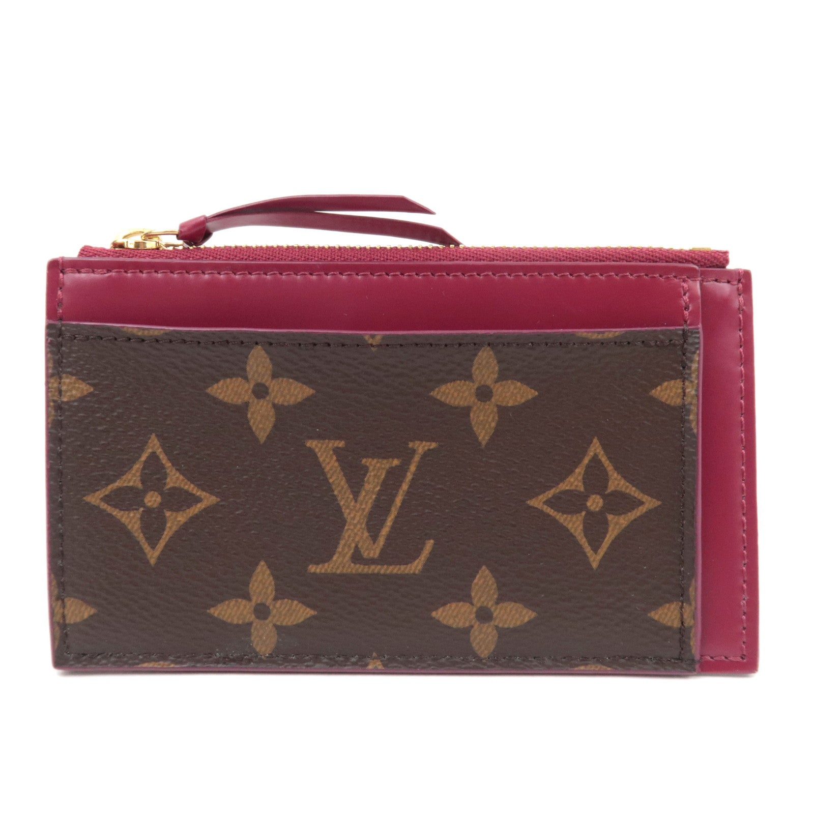 Louis Vuitton Monogram Porte Carte Zip Coin Purse Fuchsia M67889 NZ2129 *Dust bag81794