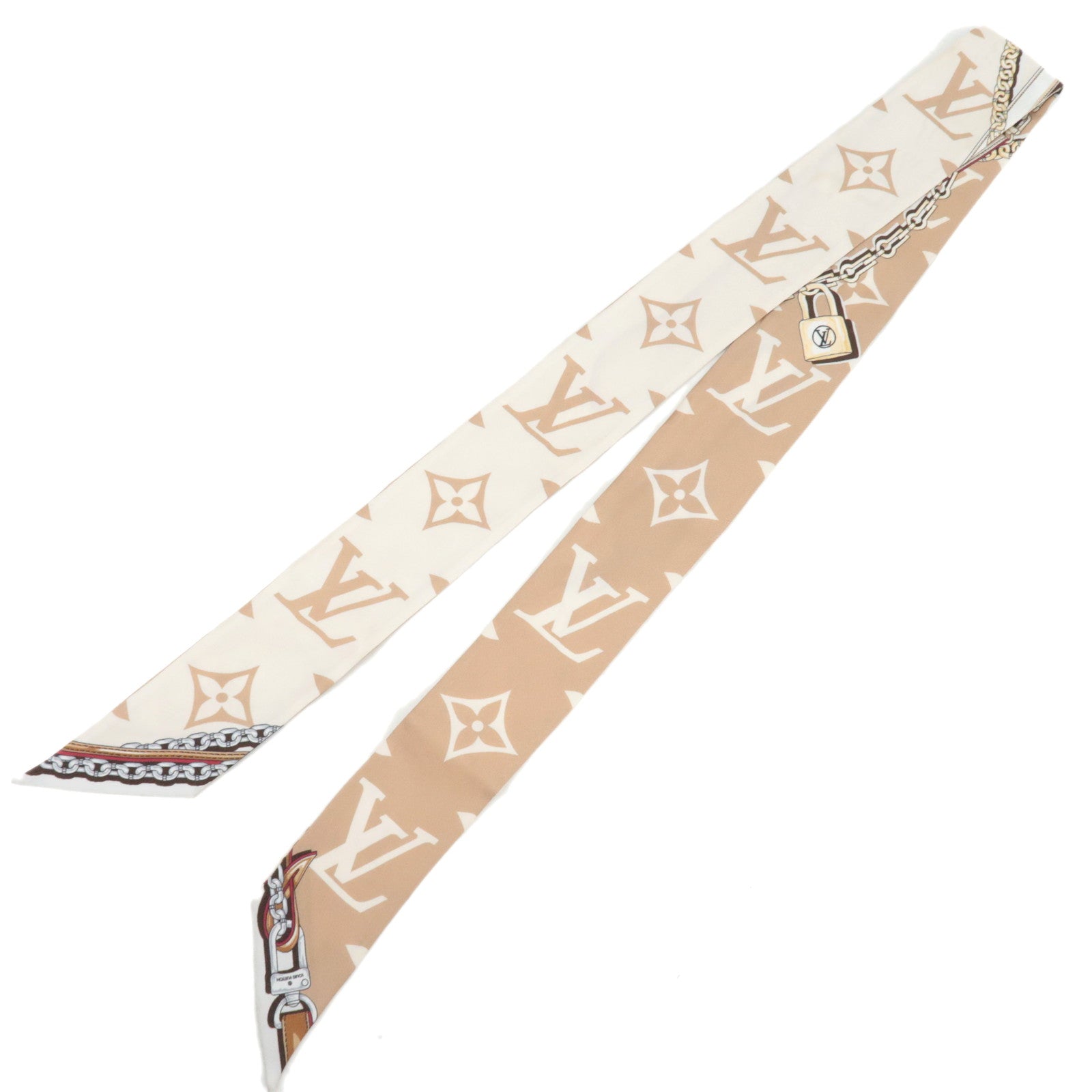 Louis Vuitton Bandeau BB Ultimate Twilly Scarf 100% Silk Beige M7777781810