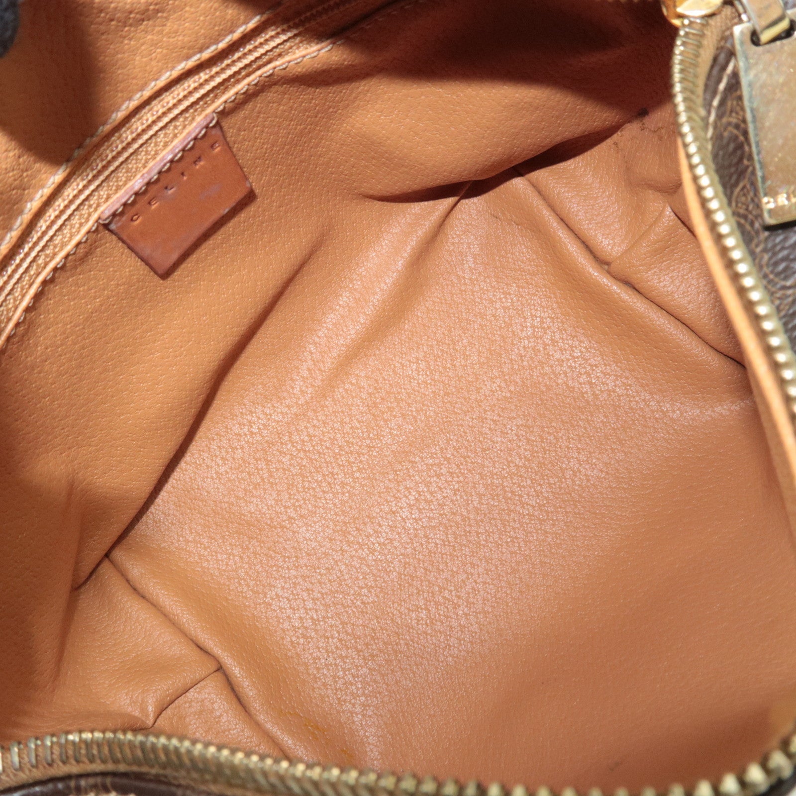 CELINE Macadam Small Handbag PVC Leather Brown