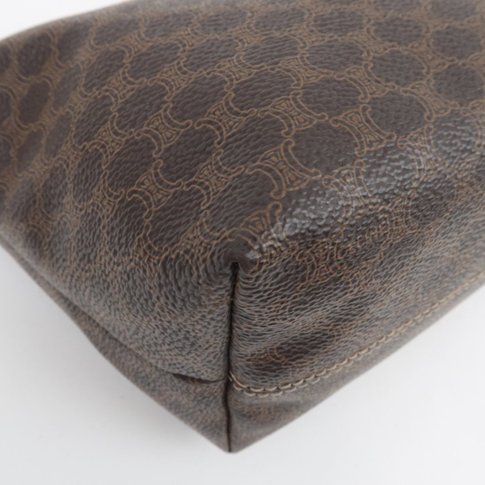 CELINE Macadam Small Handbag PVC Leather Brown