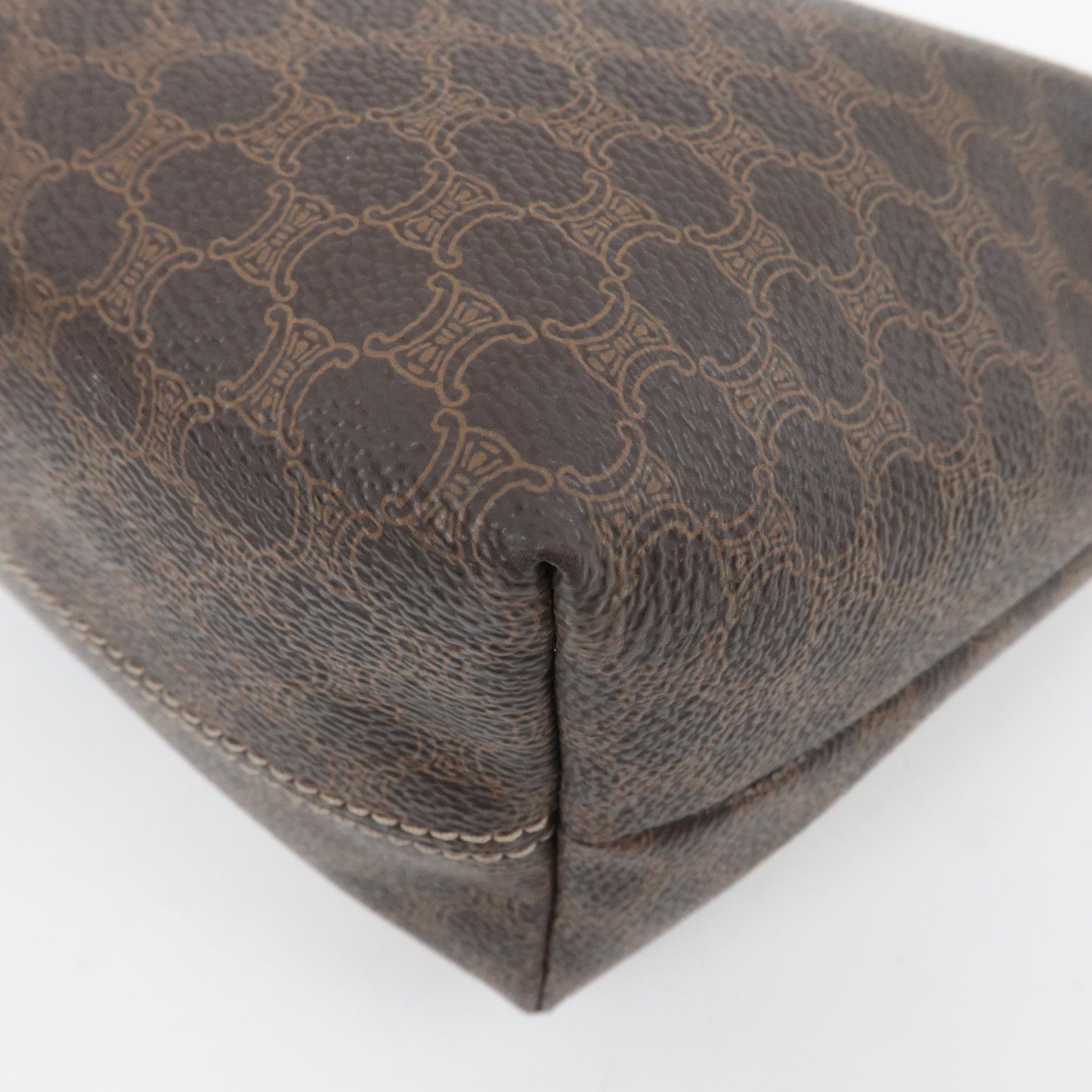 CELINE Macadam Small Handbag PVC Leather Brown