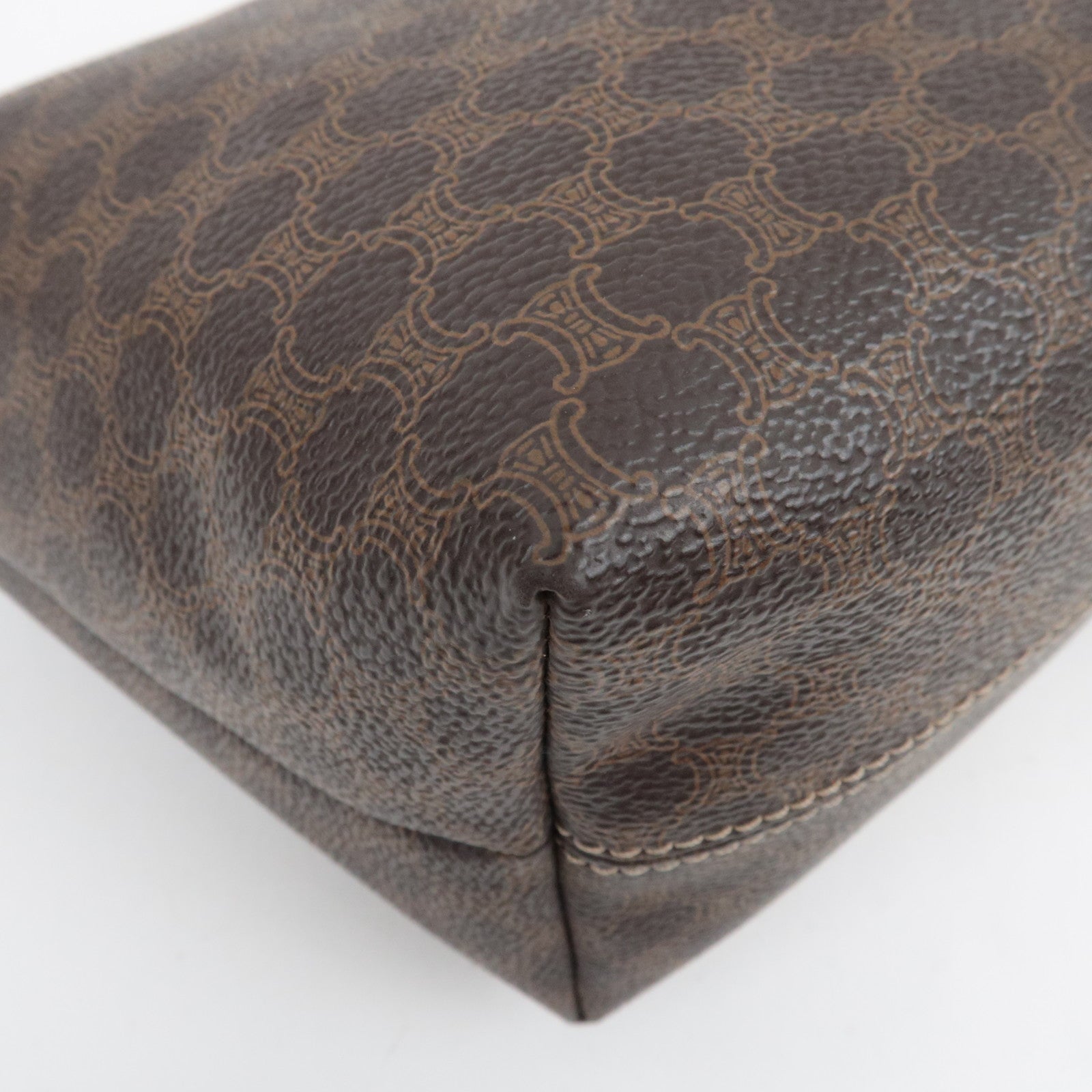 CELINE Macadam Small Handbag PVC Leather Brown