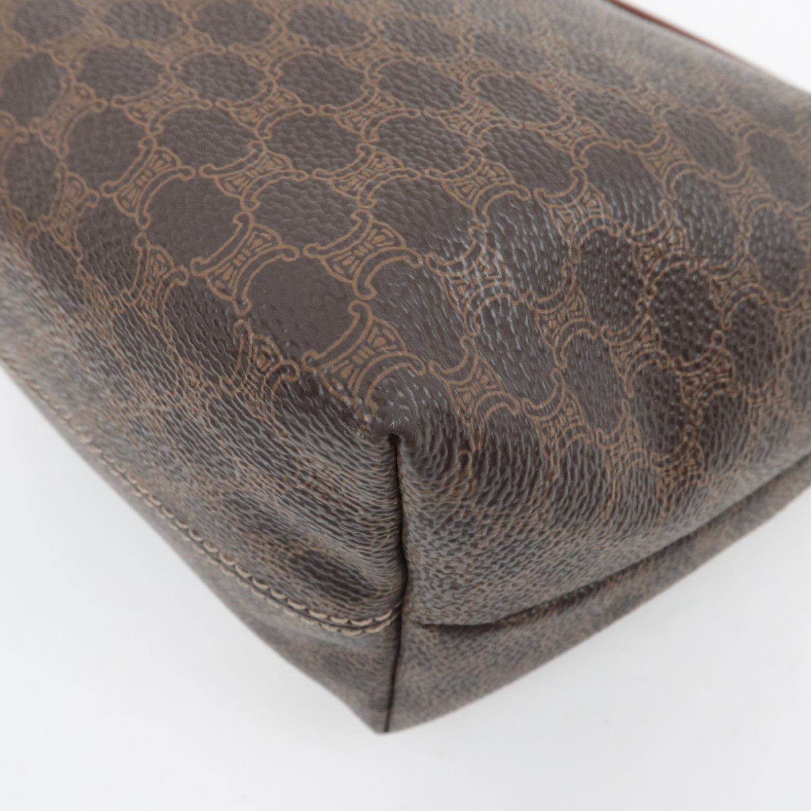 CELINE Macadam Small Handbag PVC Leather Brown