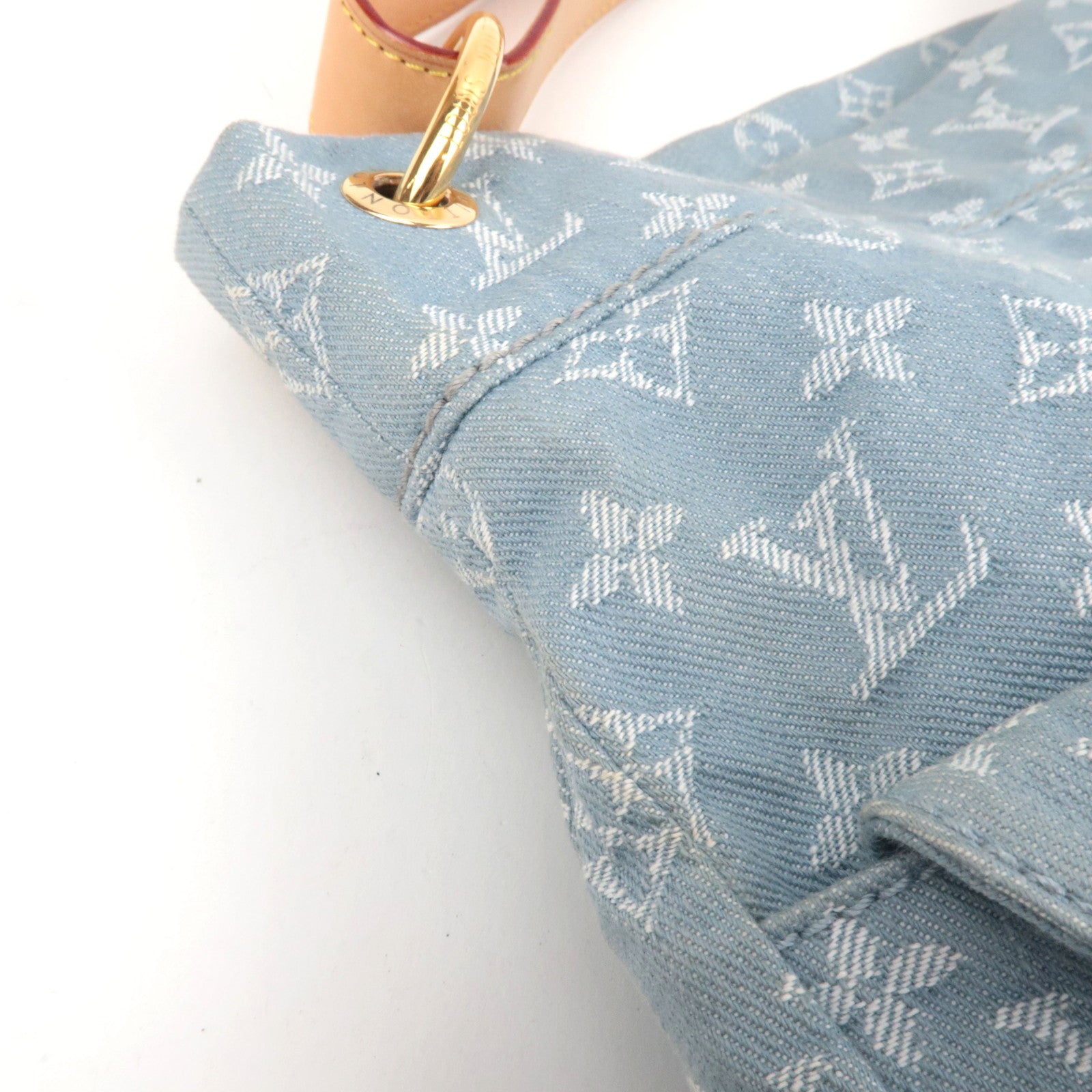 Louis Vuitton Monogram Denim Daily GM Handbag Blue Clair M40492 FO2141 *Dust Bag