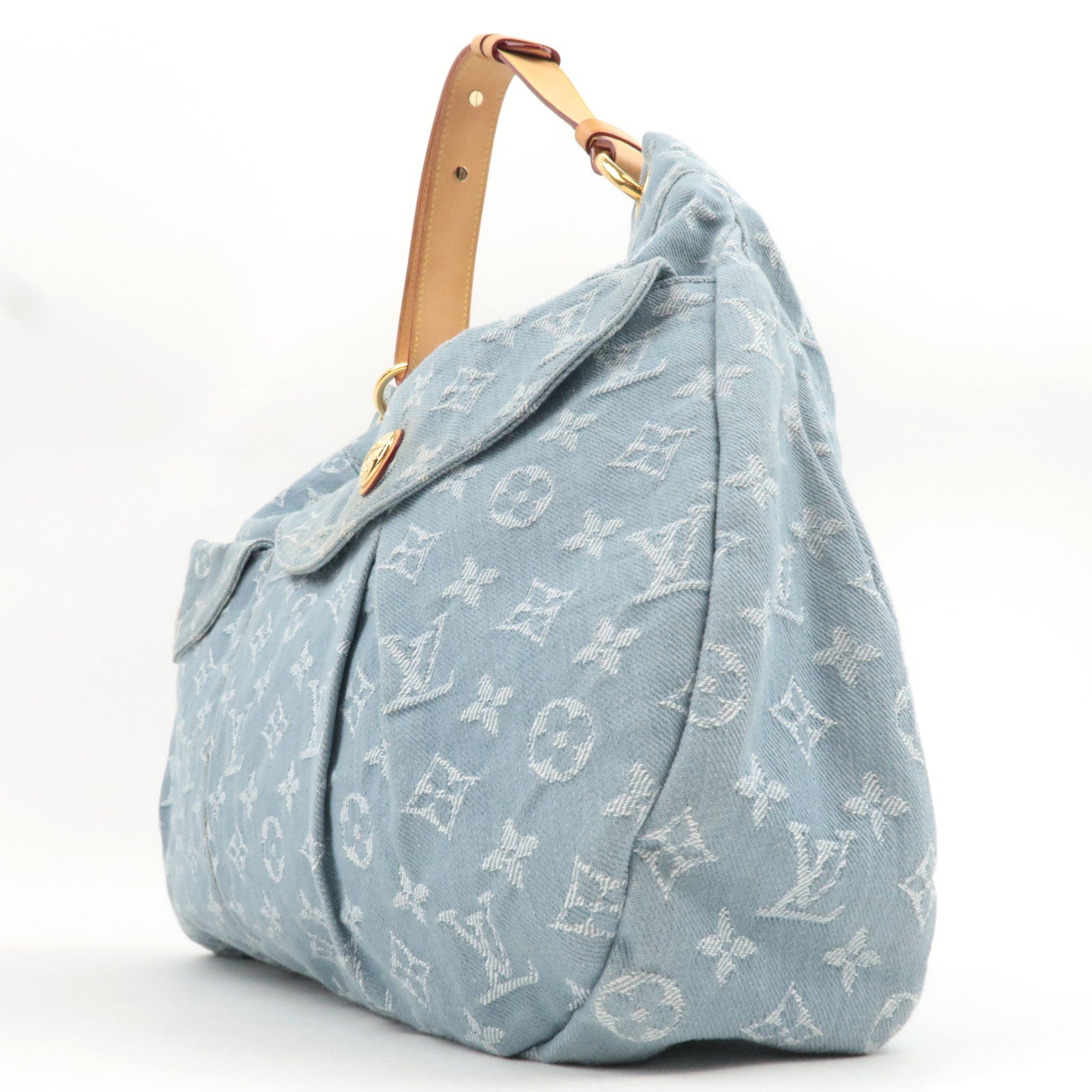 Louis Vuitton Monogram Denim Daily GM Handbag Blue Clair M40492 FO2141 *Dust Bag