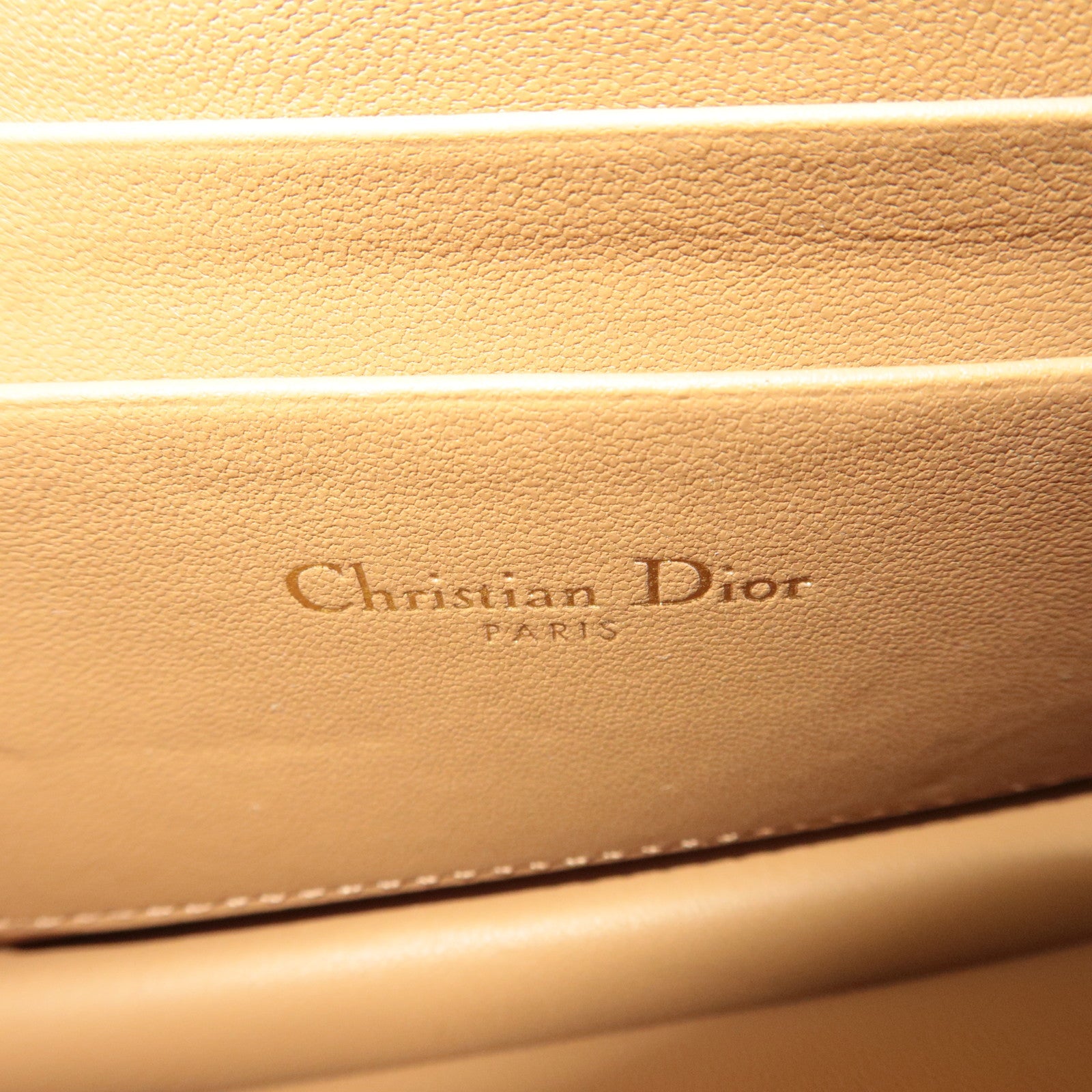 Christian Dior Cannage My Dior Mini Bag Lambskin Tan S0980ONMJ *Box, Dust bag, Chain Strap