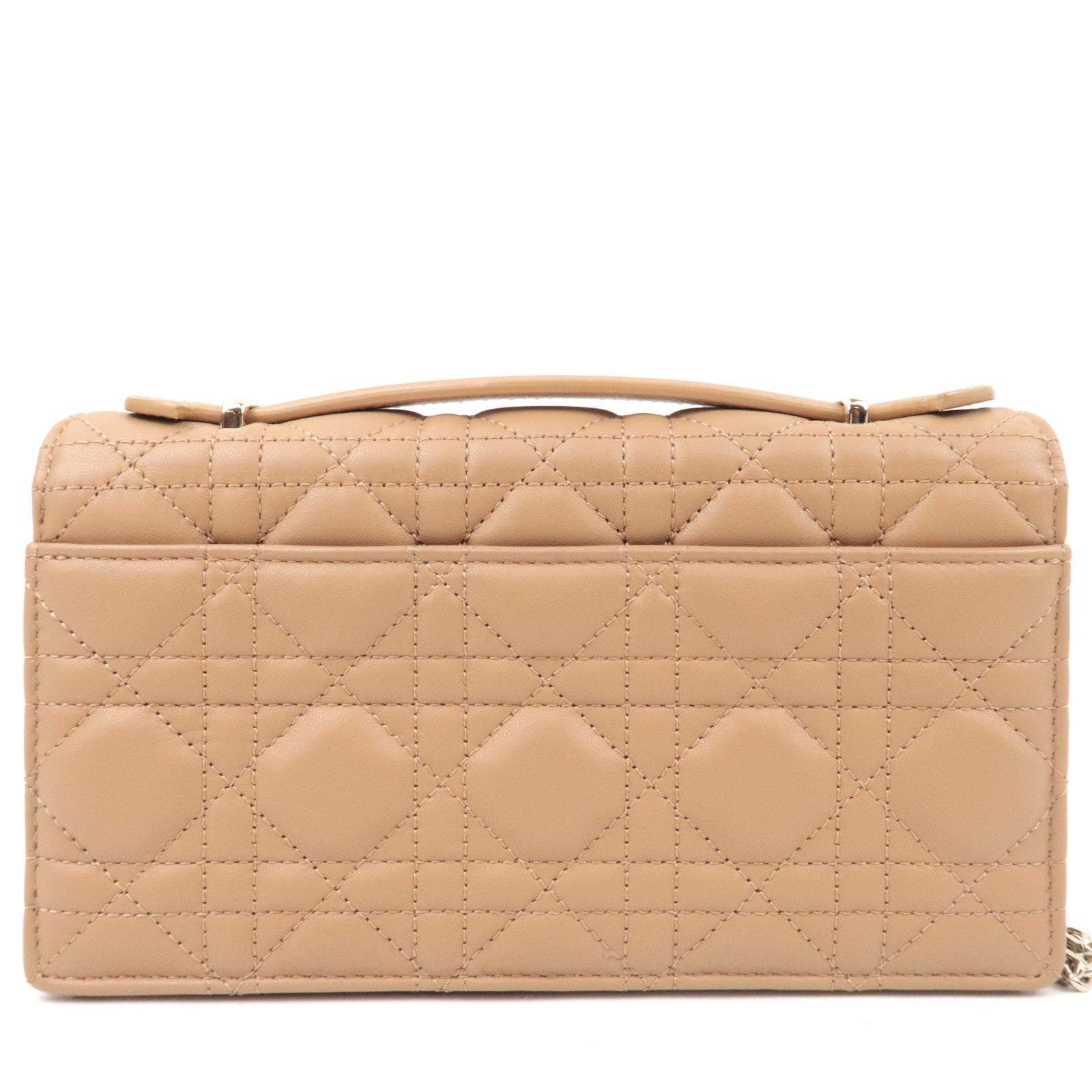 Christian Dior Cannage My Dior Mini Bag Lambskin Tan S0980ONMJ *Box, Dust bag, Chain Strap
