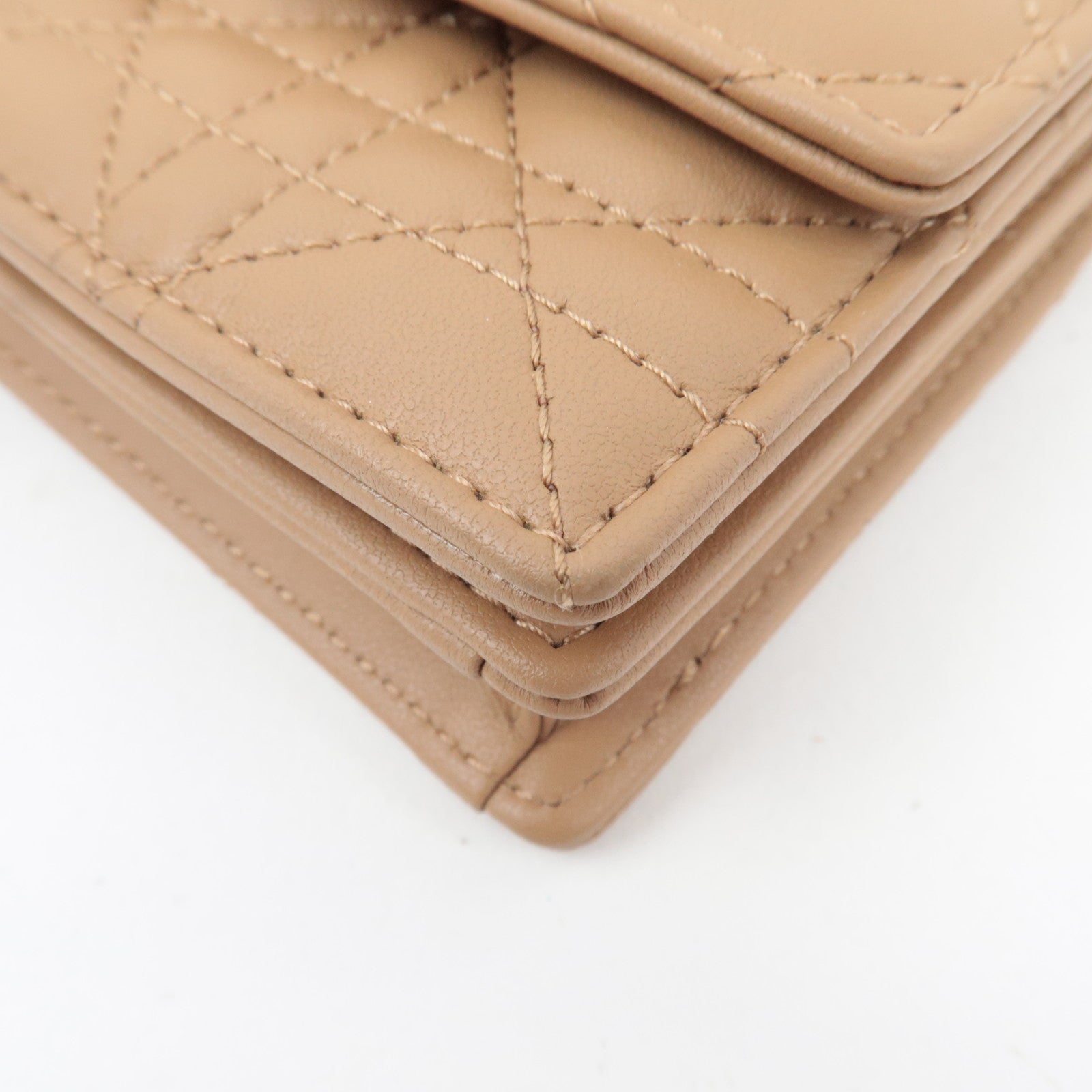 Christian Dior Cannage My Dior Mini Bag Lambskin Tan S0980ONMJ *Box, Dust bag, Chain Strap