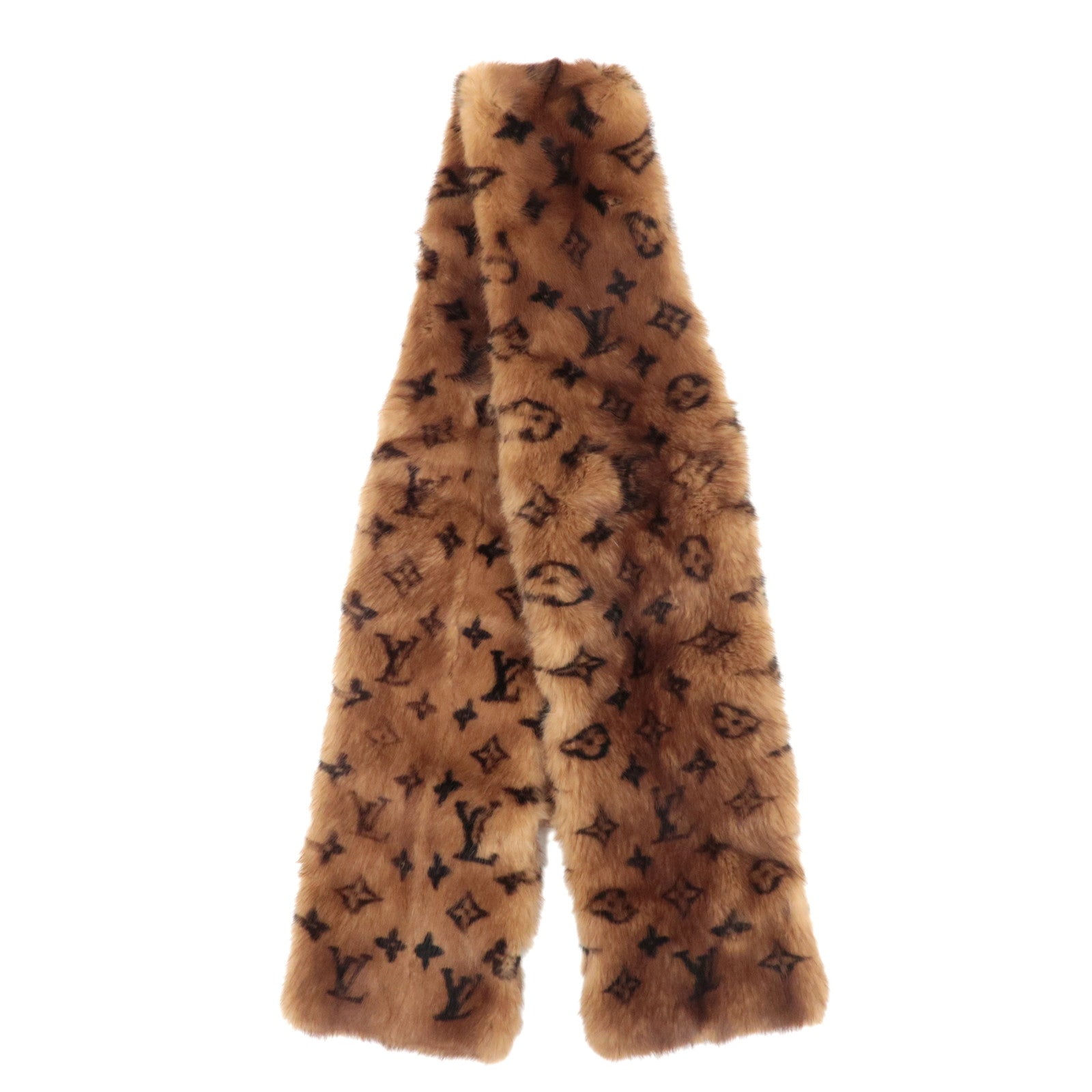 Louis Vuitton Monogram Echarpe Fur Scarf 100% Mink Brown M7224581857