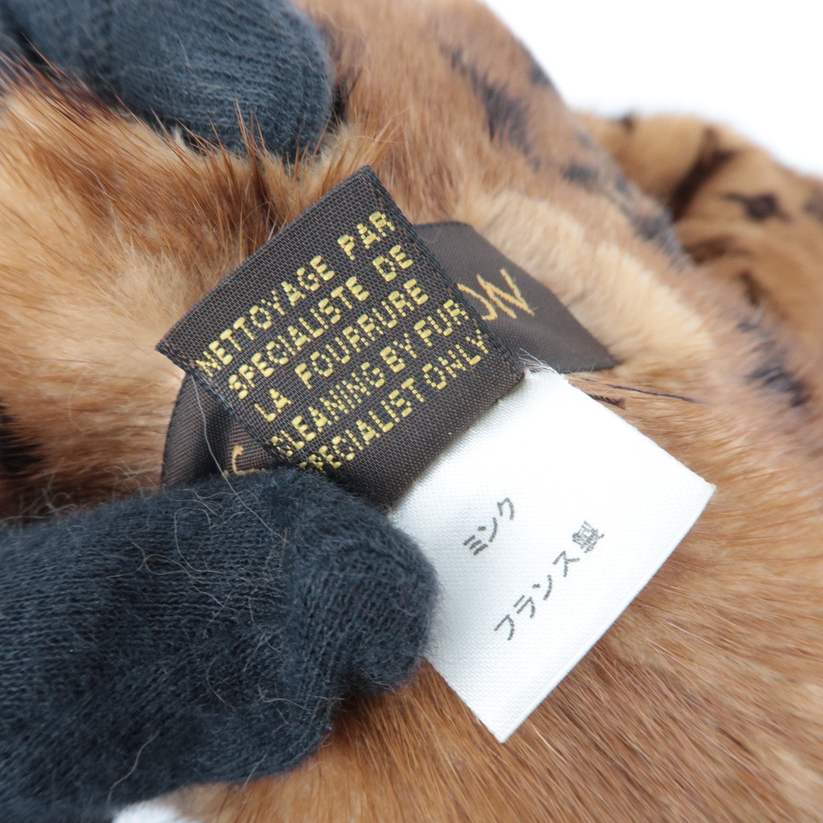 Louis Vuitton Monogram Echarpe Fur Scarf 100% Mink Brown M72245