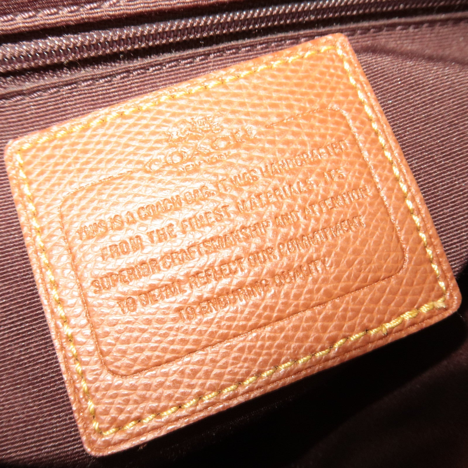 COACH Signature 2Way Handbag PVC Leather Beige Brown F34617 *Strap